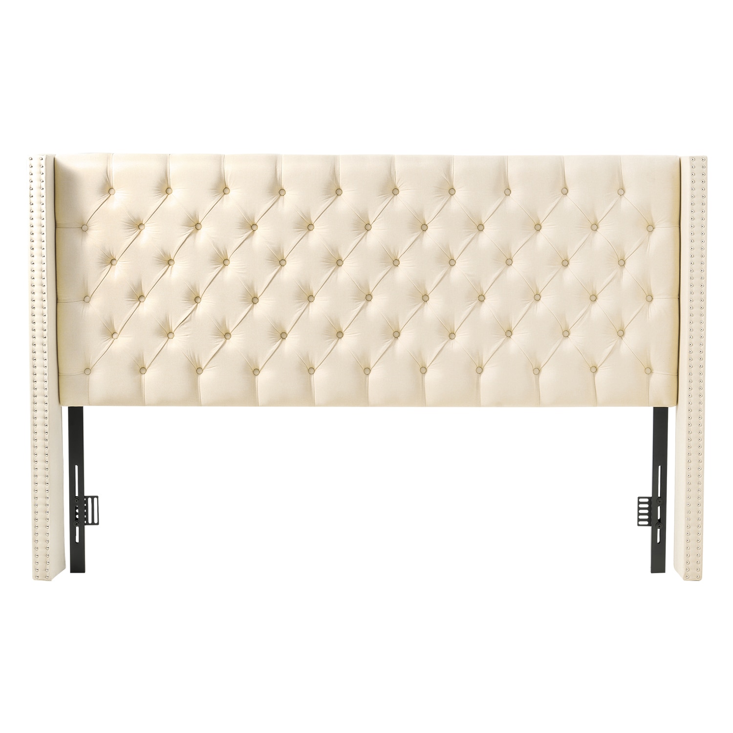 VEVOR Headboard King Size Headboard with Adjustable Height Comfortable Diamond Tufted for King Size Bed W84.1 x H (54.33-60.24) x D 8.27 in Ideal for Bedroom Hotel Homestay Dormitory Cream