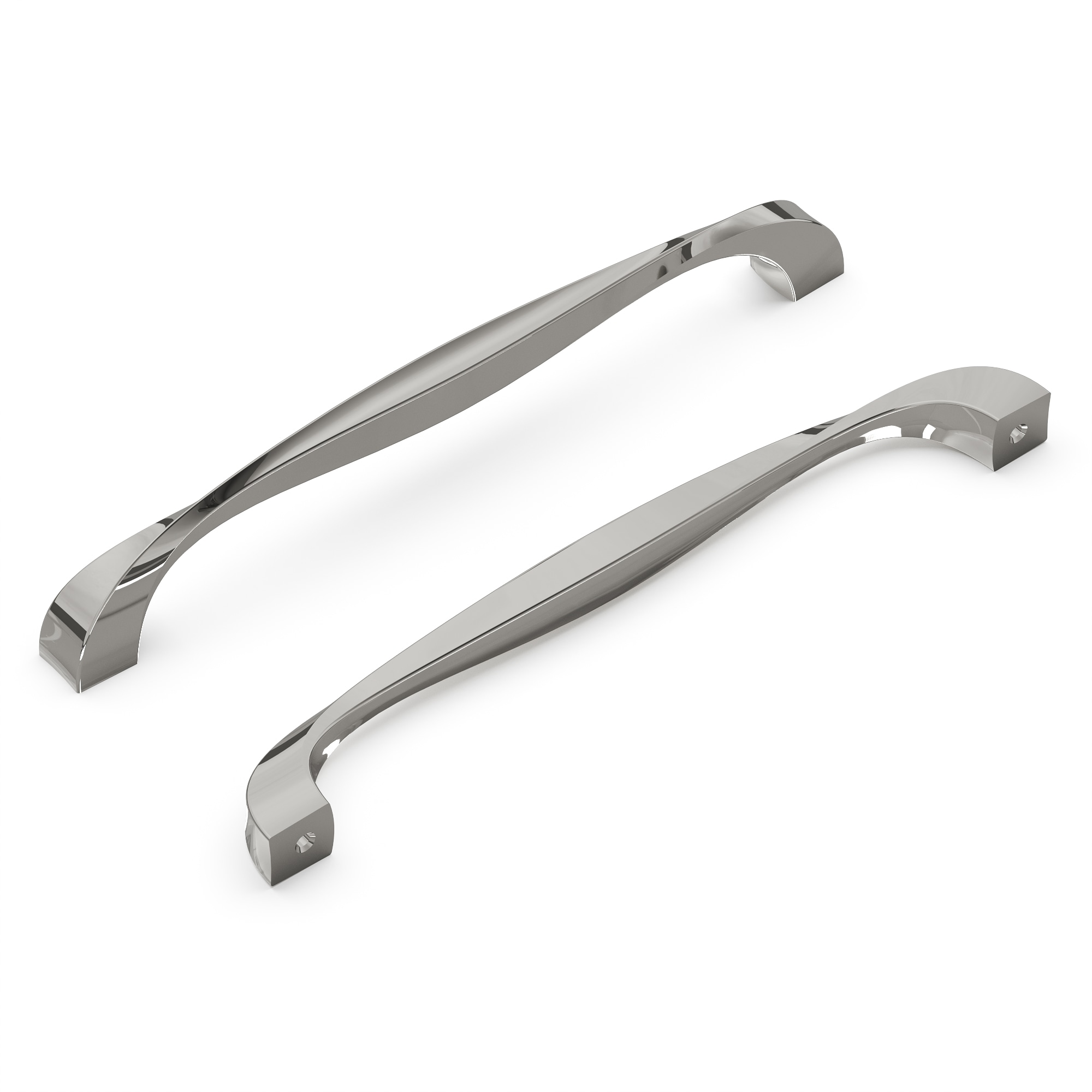 Polished Nickel Modern Bar Cabinet Handles with Mounting Hardware