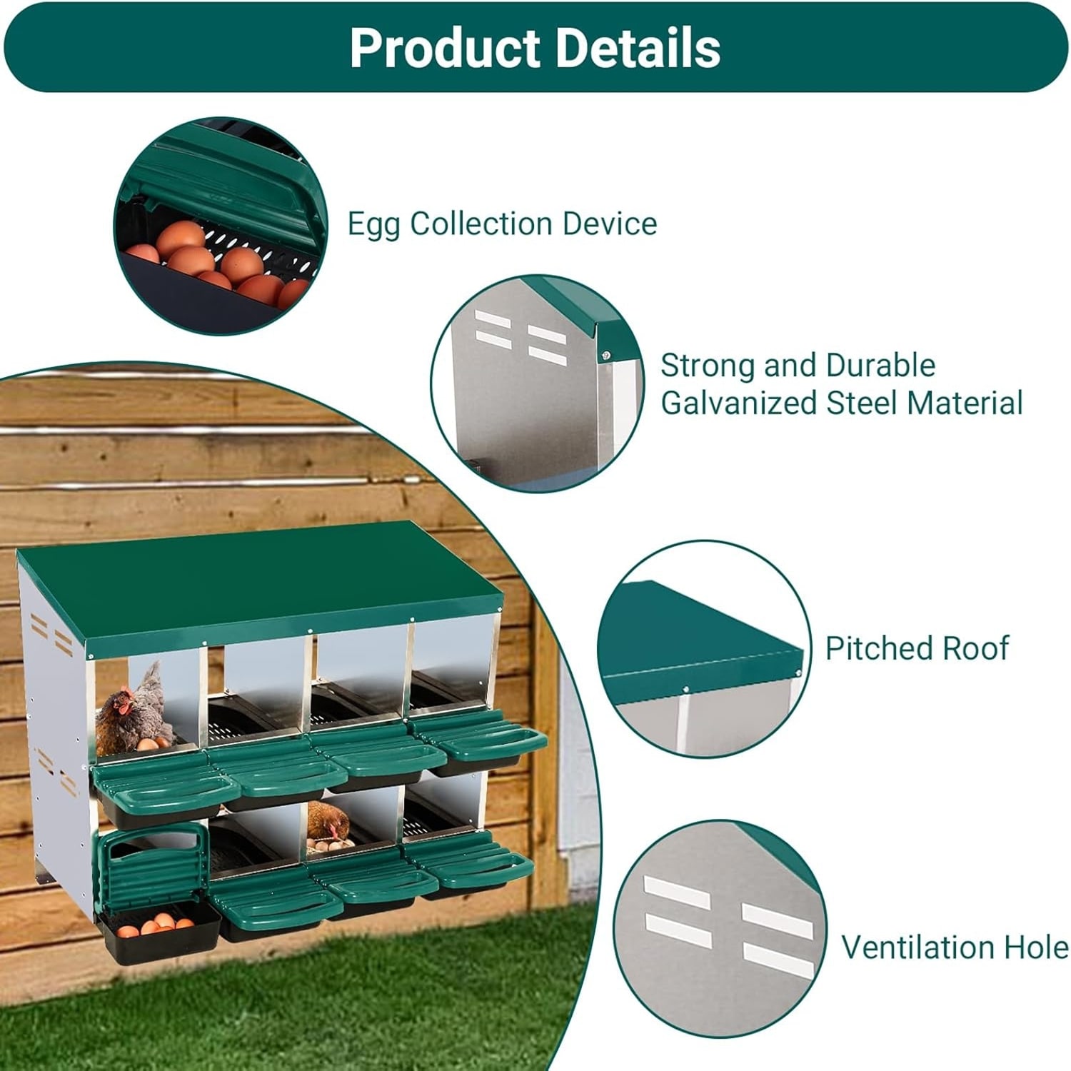 Garvee LSHQQPHO-33ACG586 Chicken-Coops-Rabbit-Hutches - View #4