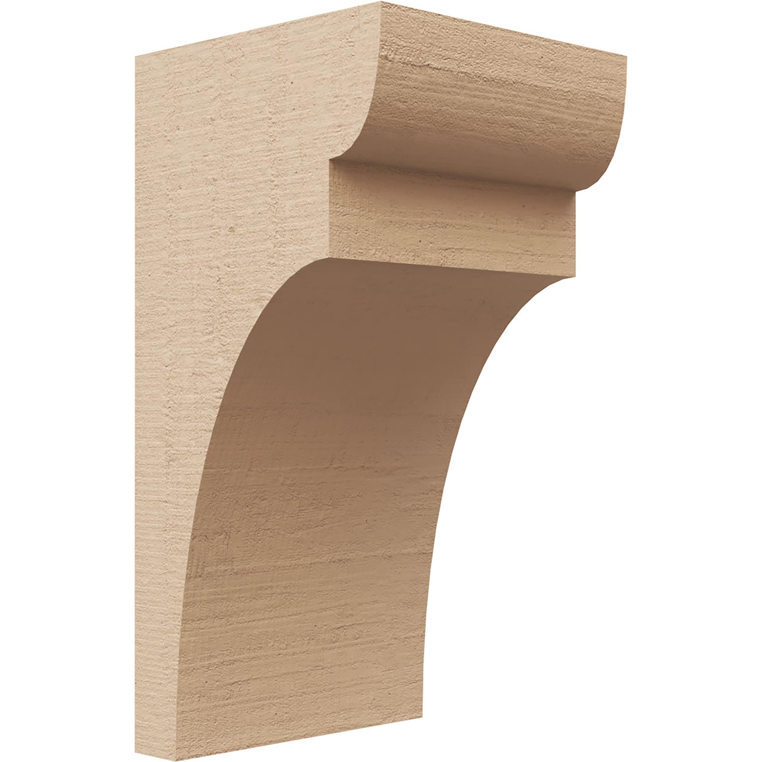 Ekena Millwork CORU04X04X08YORRCPR 4-in x 4-in x 8-in Rough Cedar Woodgrain TimberThane Primed Urethane Paintable/Stainable Corbel