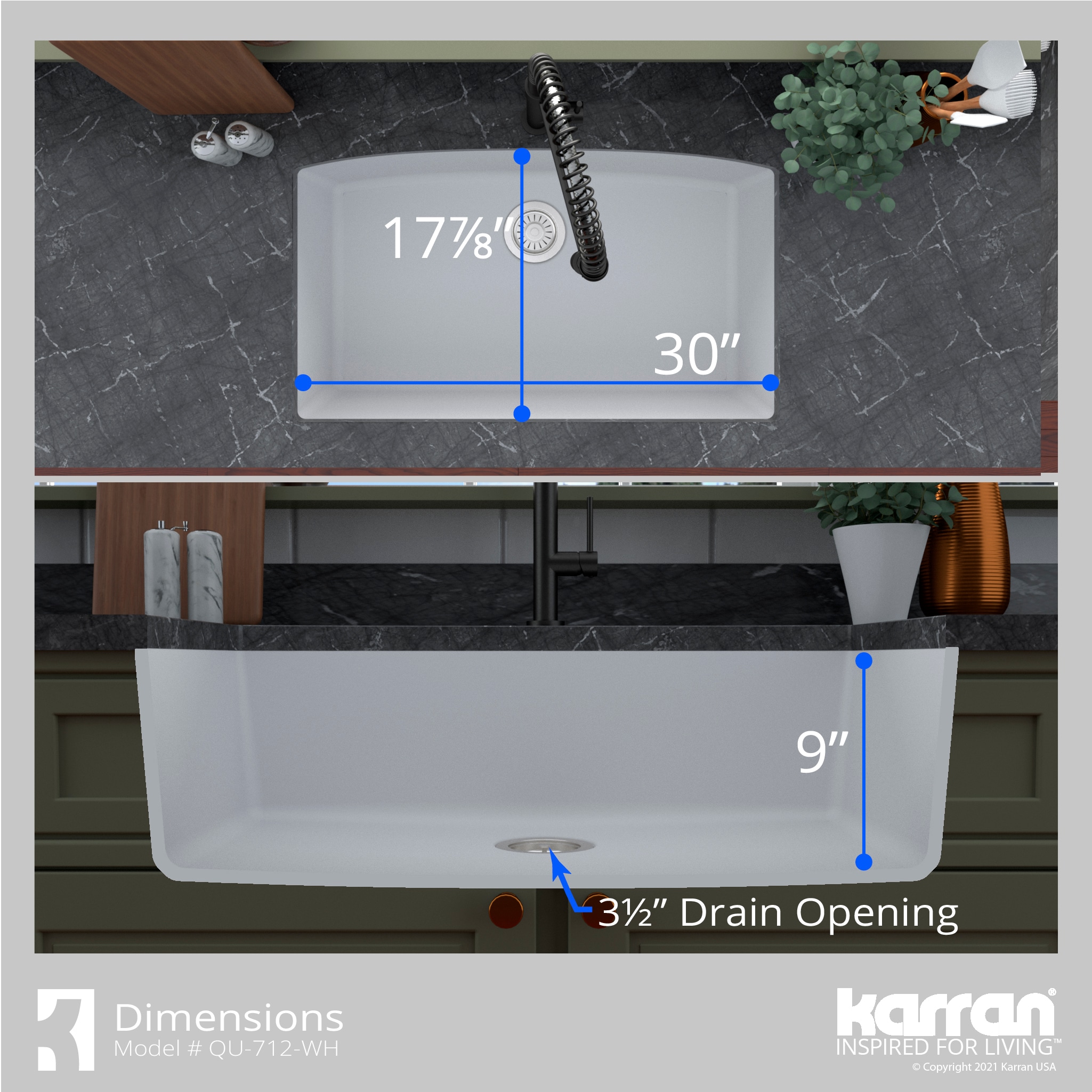 Karran QU-712-WH-PK1 Kitchen-Sinks - View #9