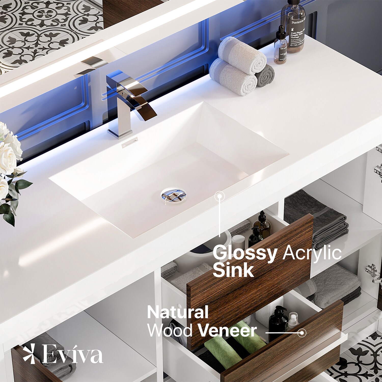 Eviva EVVN765-60GOK-WH-SS Bath-Vanity-Combo - View #4