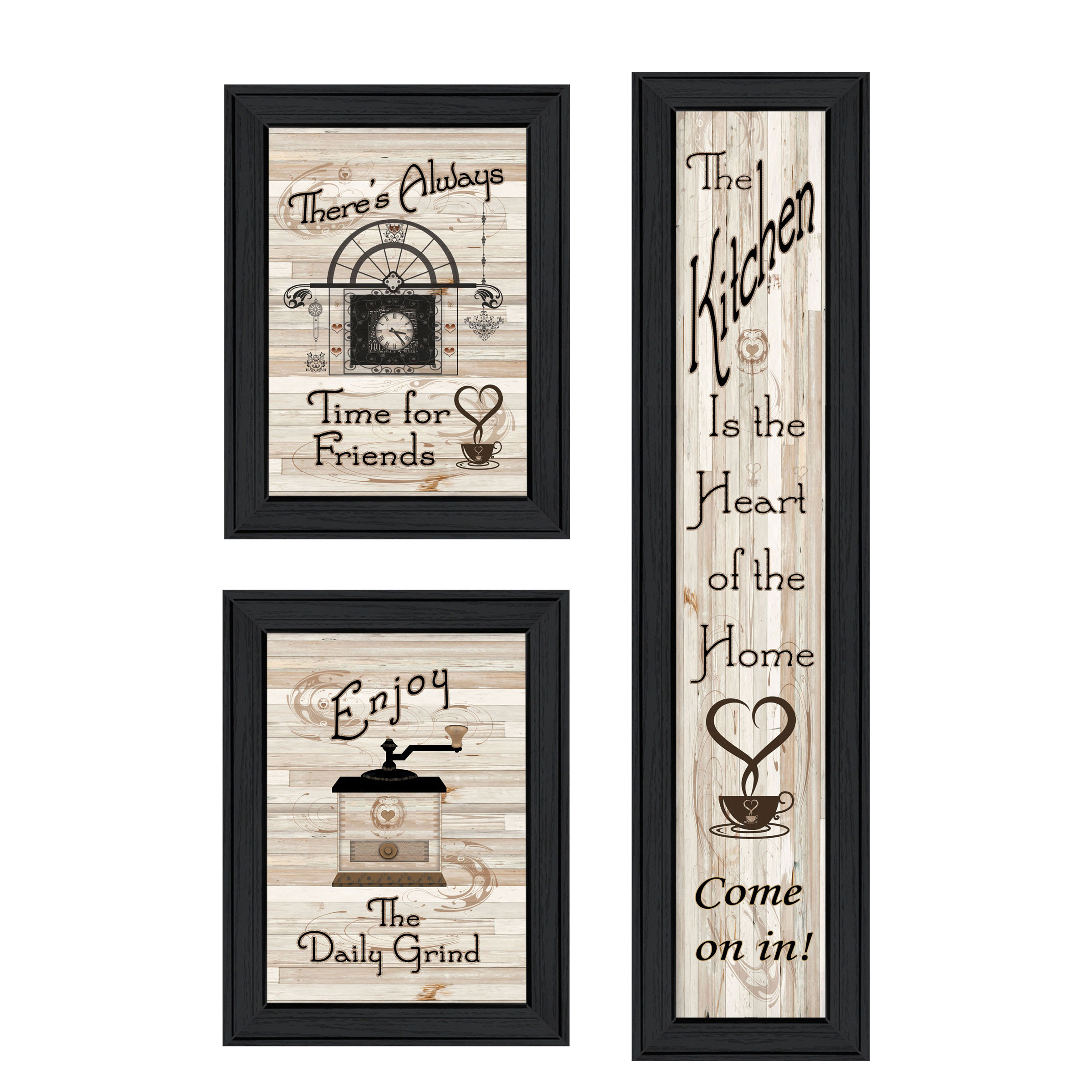 Vynxaria LESX0354-DJWA-GH0097 The Kitchen Collection I3Piece Vignette by Millwork Engineering Black Frame