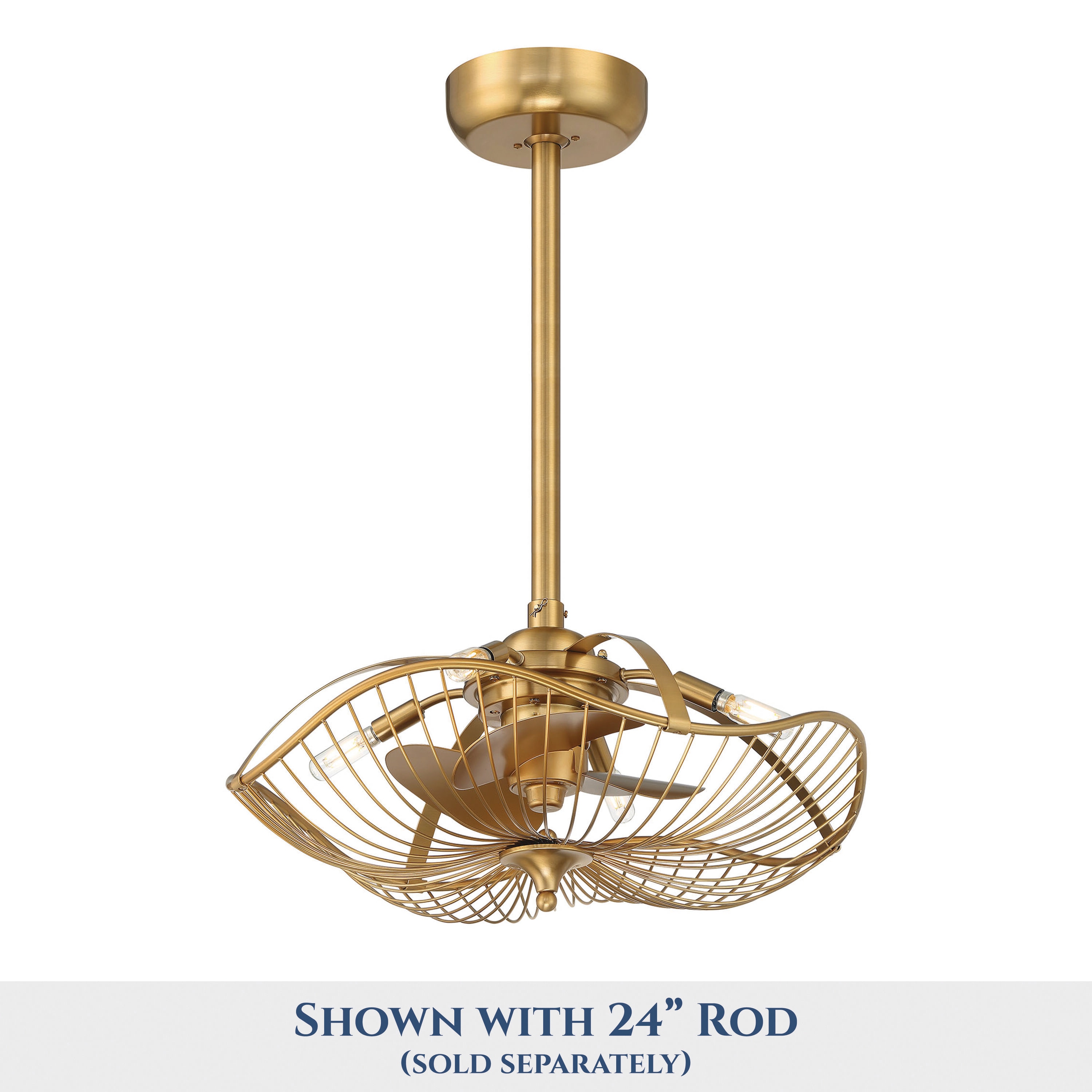 Auri 22'' Aged Brass 3-Blade Ceiling Fan with LED Light