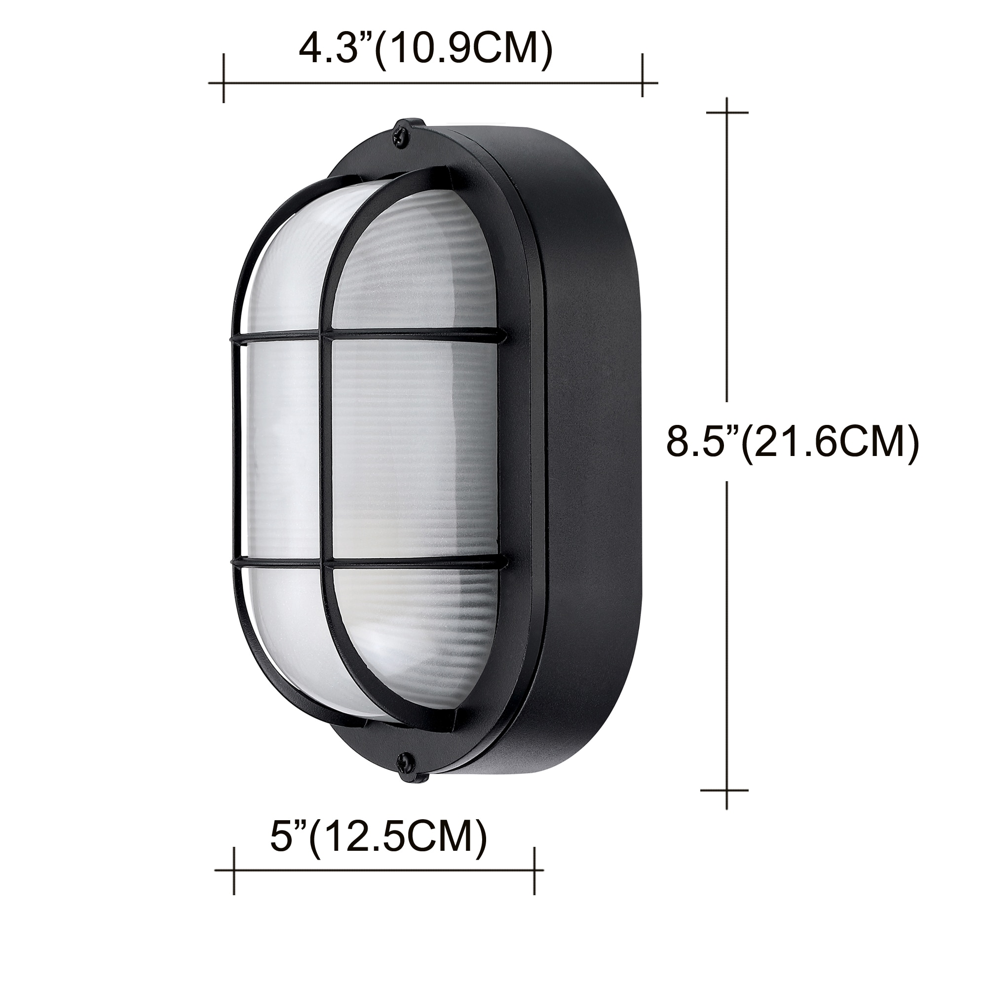 Hukoro 8.5-in H Matte Black Integrated LED Outdoor Wall Light LED ...