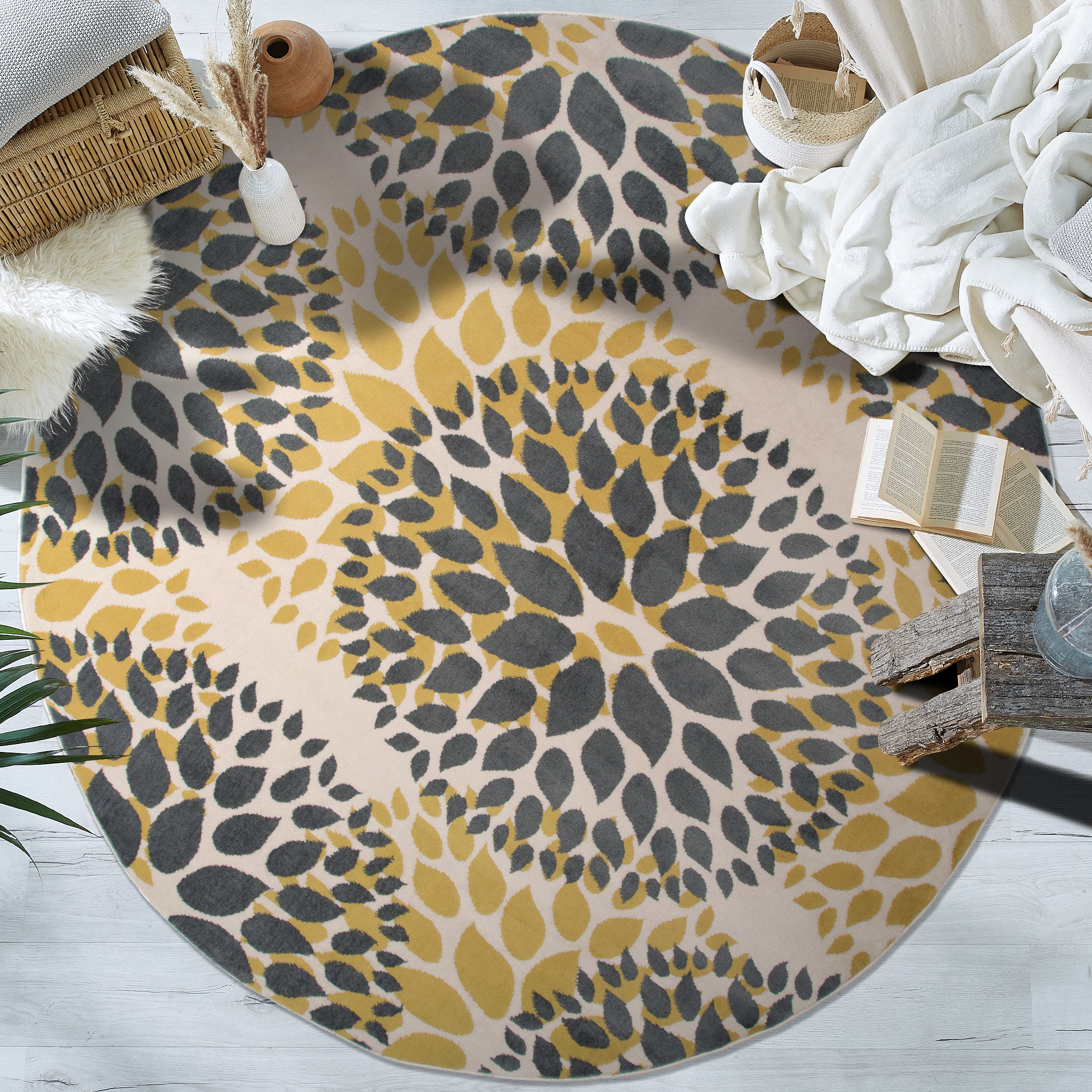 World Rug Gallery 9099 YELLOW 6RND rugs - View #6