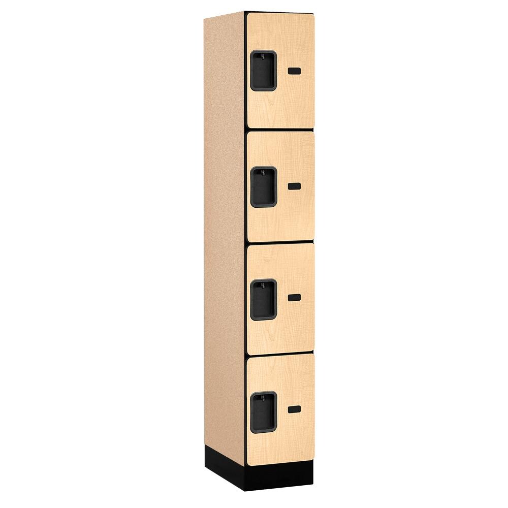 SALSBURY INDUSTRIES 34168MAP 12 -in Wide Four Tier Designer Wood Locker- 1 Wide- 6 -ft High- 18 -in Deep- Maple