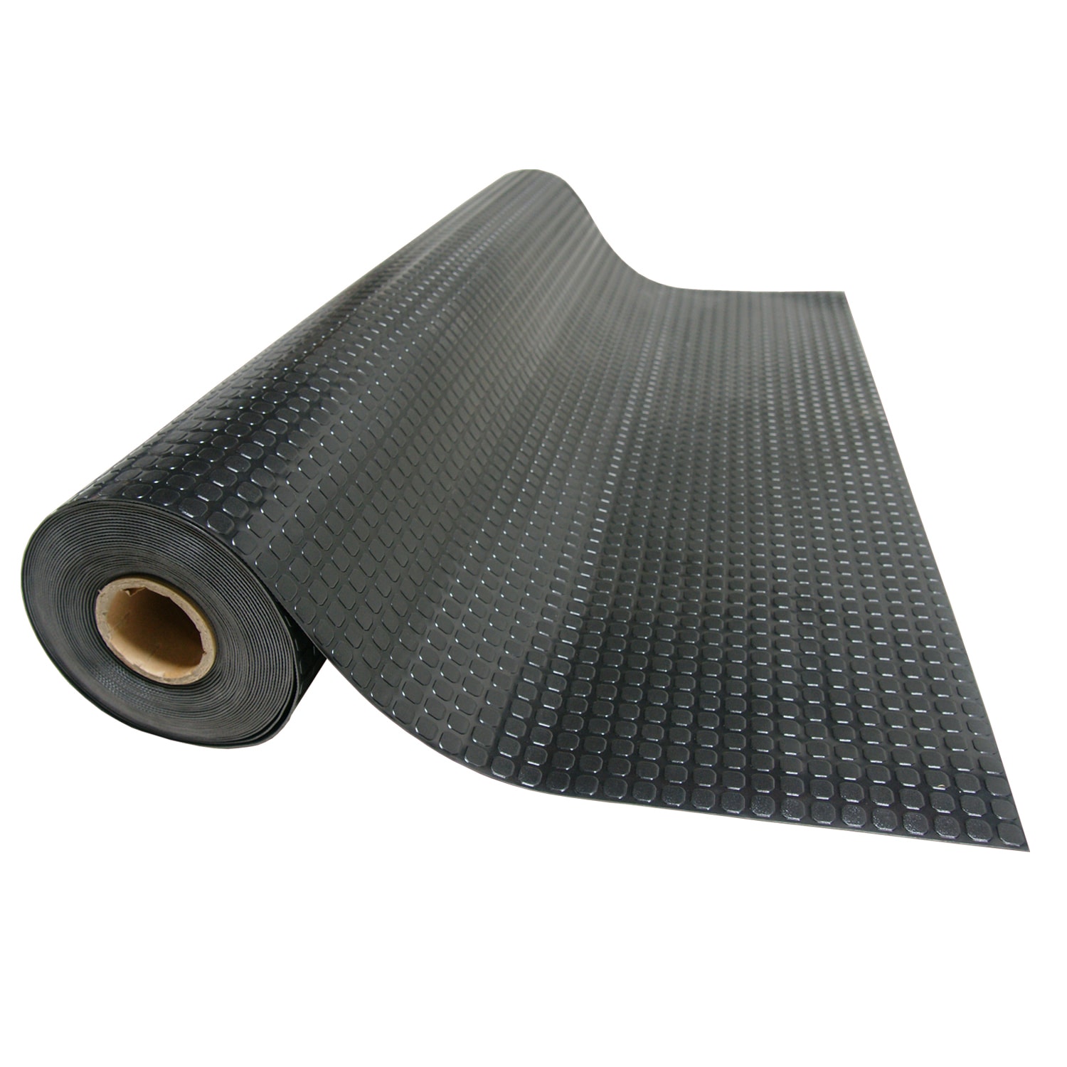 Rubber-Cal Diamond-Grip Resilient Flooring Mat - 2mm x 4ft x 9ft Rubber Flooring Rolls - Black