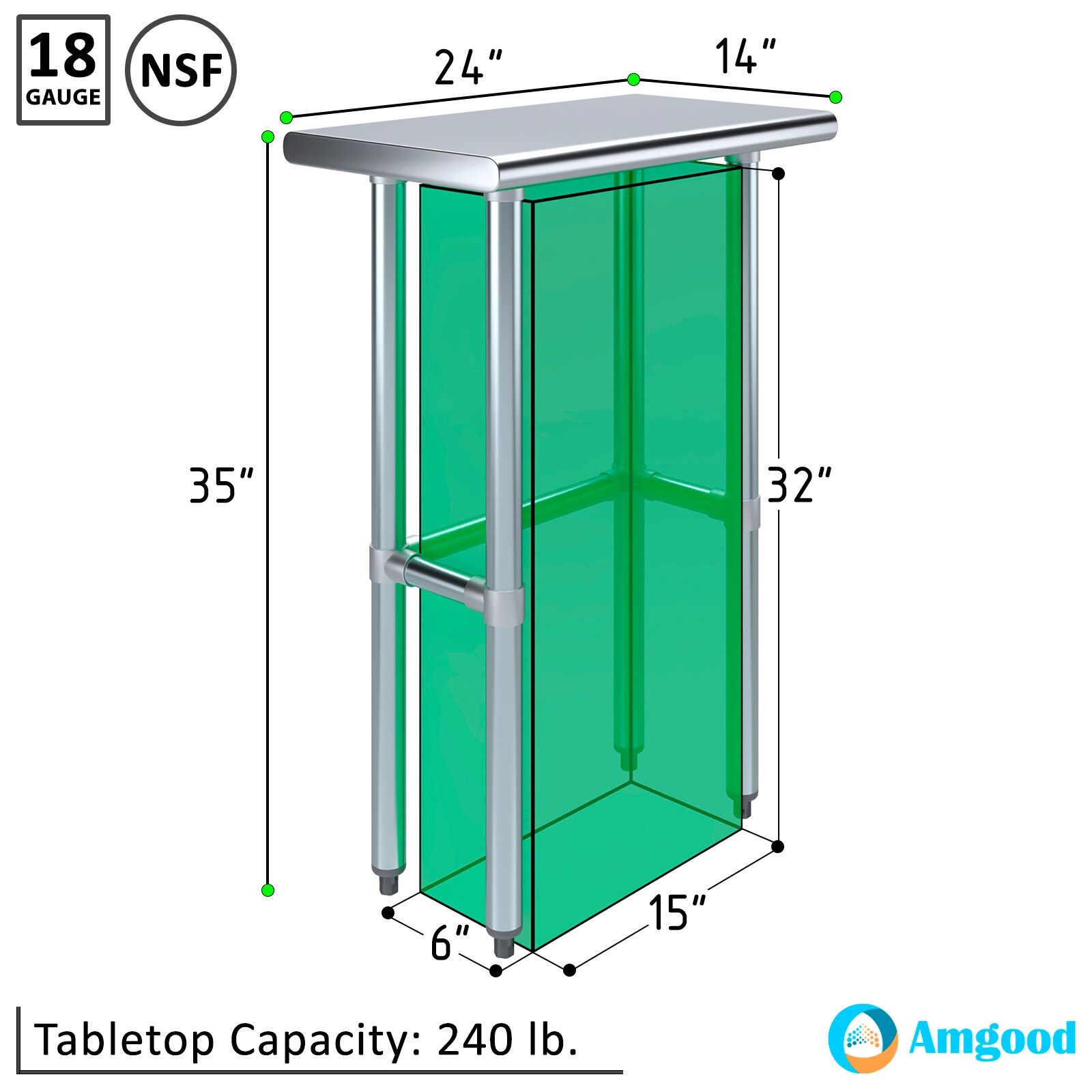 Amgood LWT-1424-RCB Kitchen-Furniture - View #3