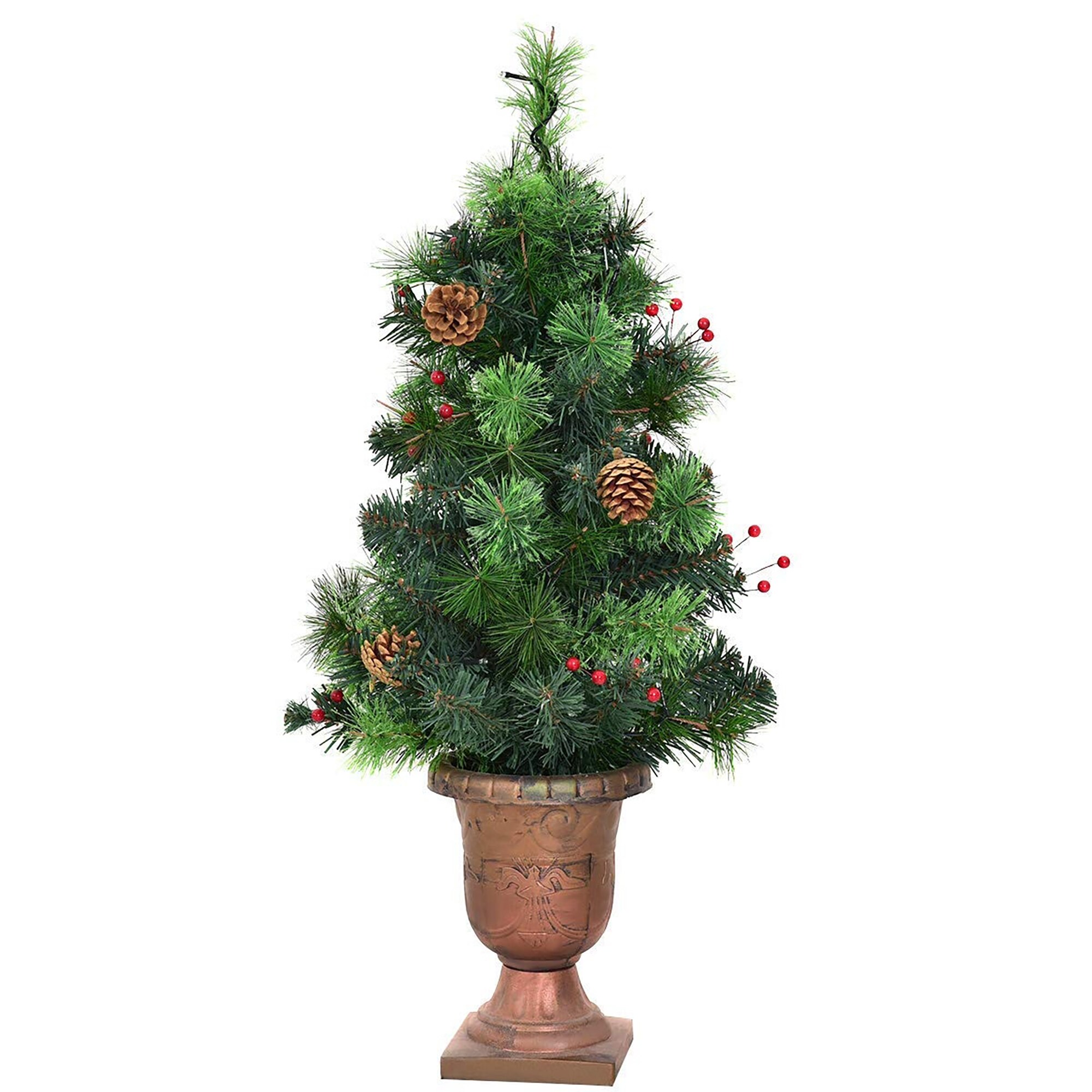 Forclover ALHY-674CM 3-ft Pre-lit Artificial Christmas Tree with White LED Lights