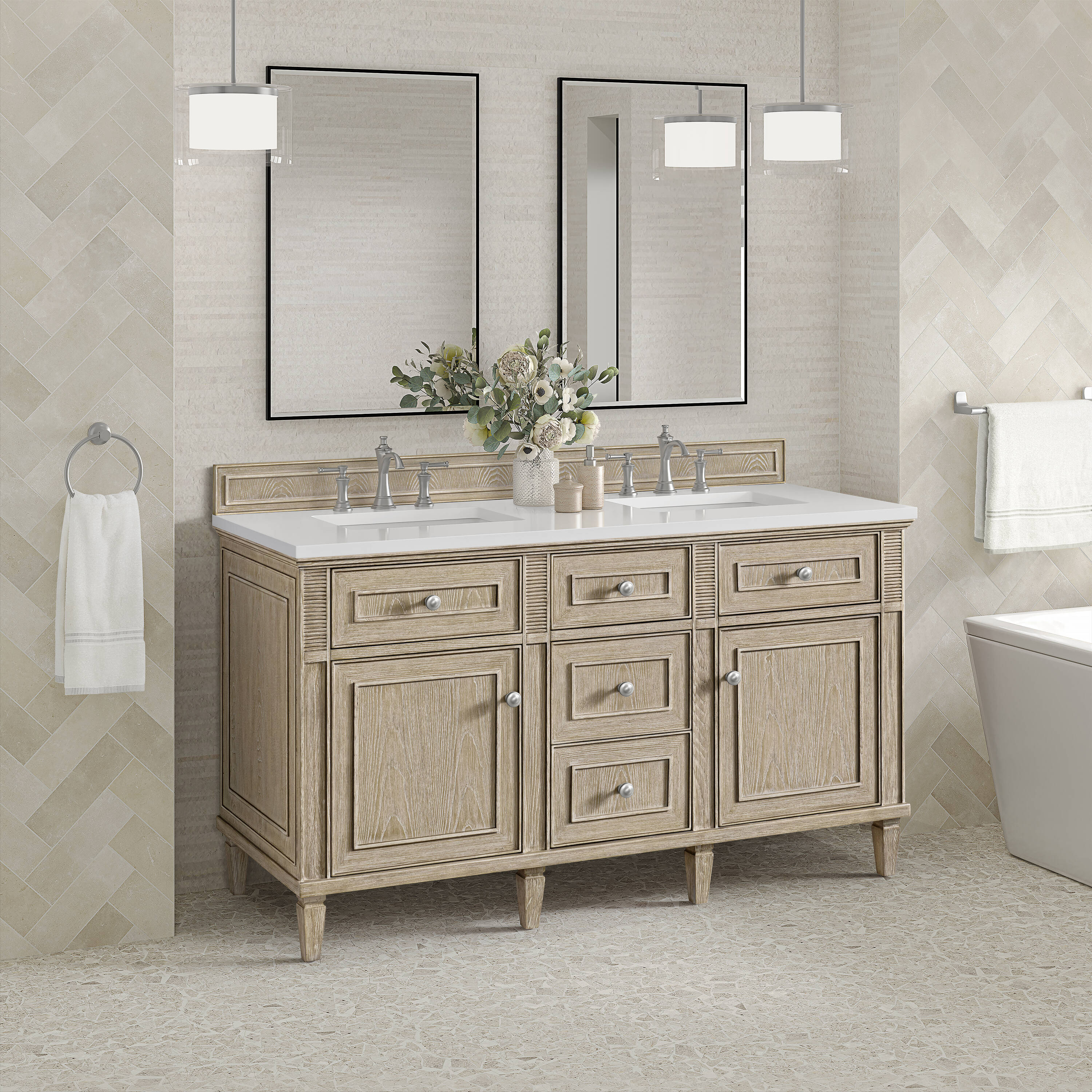 James Martin Vanities 424-V60D-WWO-3WZ Bath-Vanity-Combo - View #3