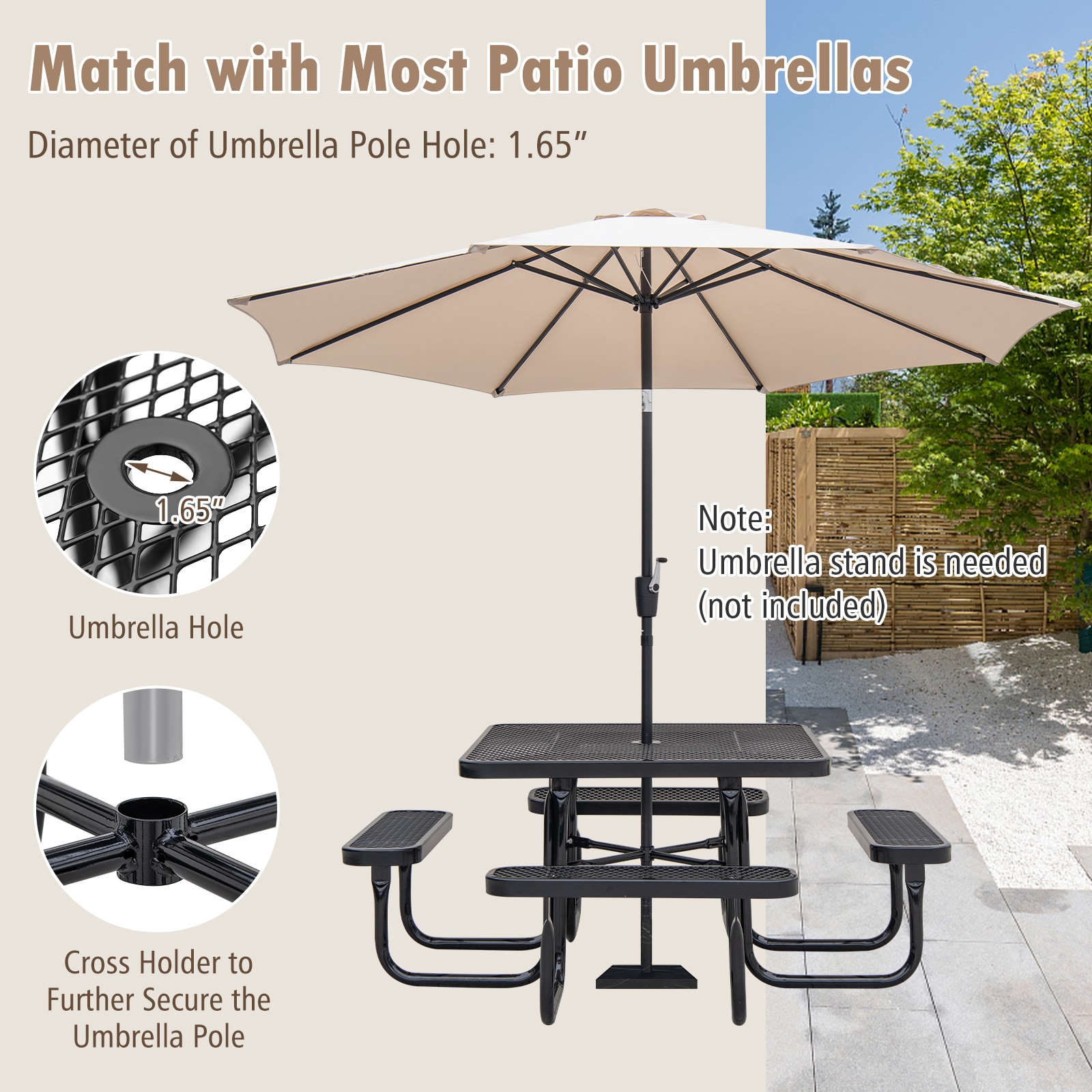 LIVIZA TDZ11797BK-X Picnic-Tables - View #4