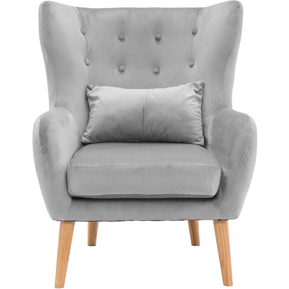 Critter Sitters CSVELCHR-GRY 37-in Gray Upholstered Kids Accent Chair