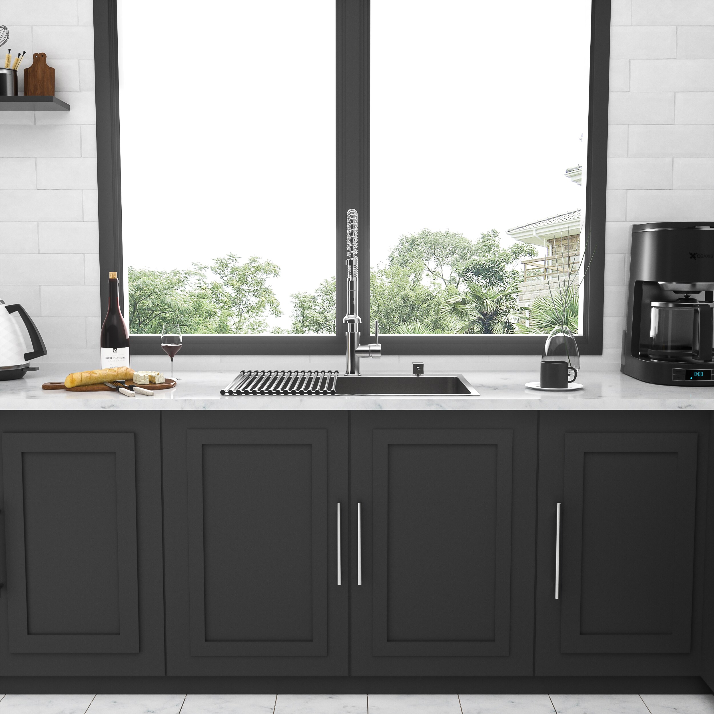 Afhocomp Drop-in 25-in x 22-in Stainless Steel 16 Gauge Single bowl Kitchen Sink in Silver