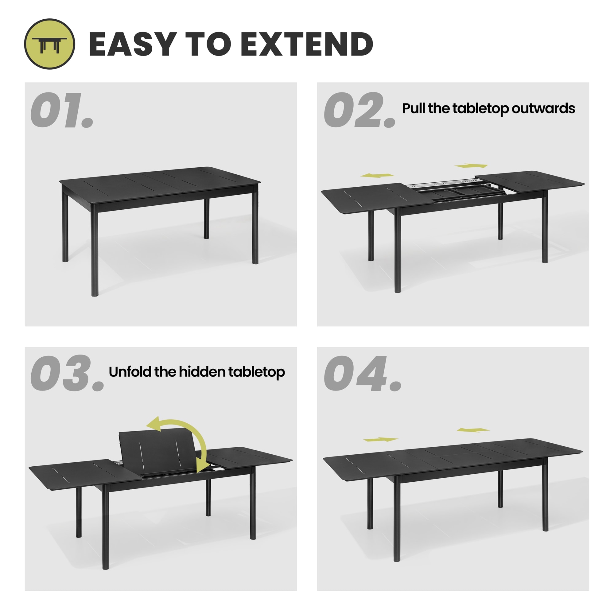 Crestlive Products CL-TB035BLK Patio-Tables - View #5