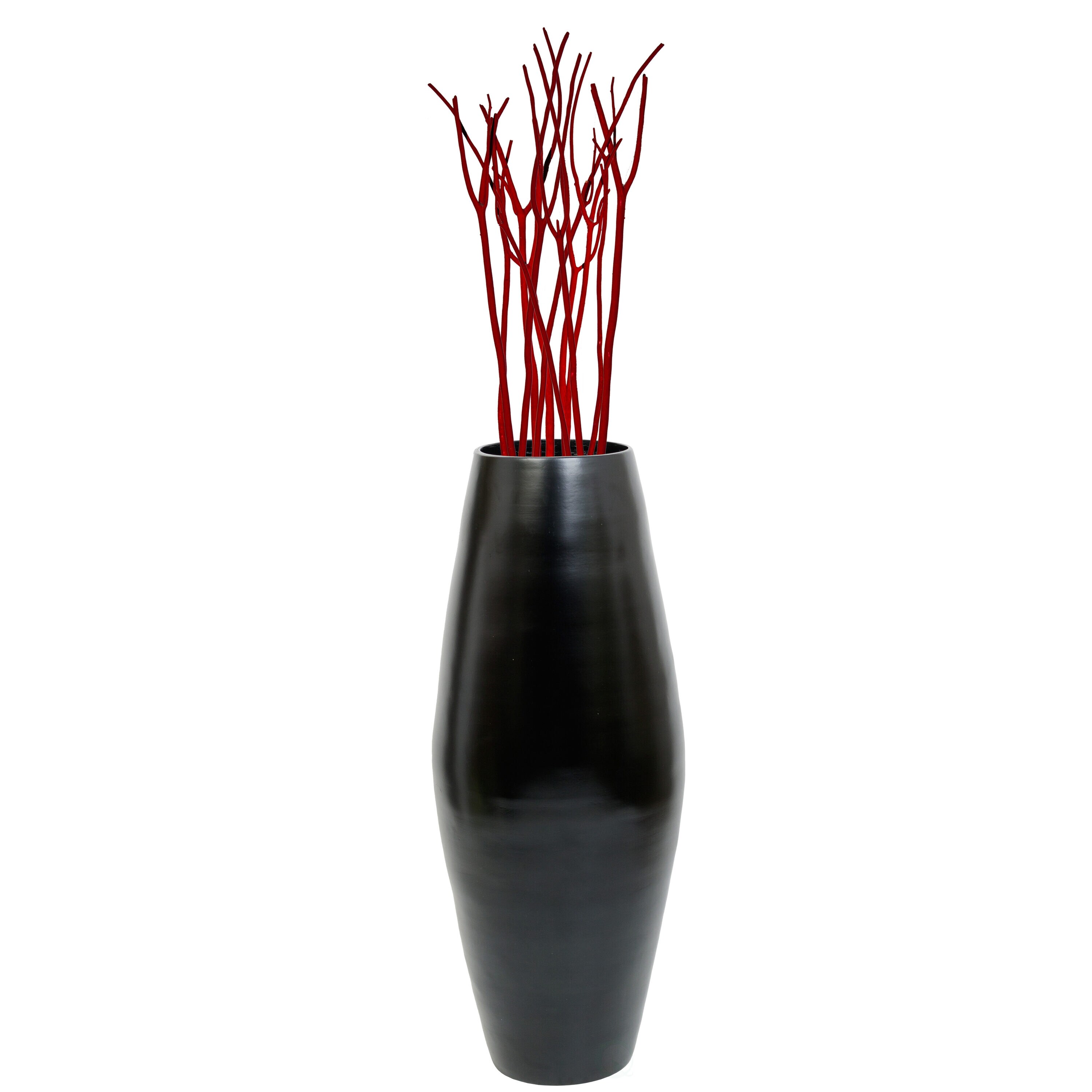 Uniquewise QI003245.BK Black Wood Modern Vase
