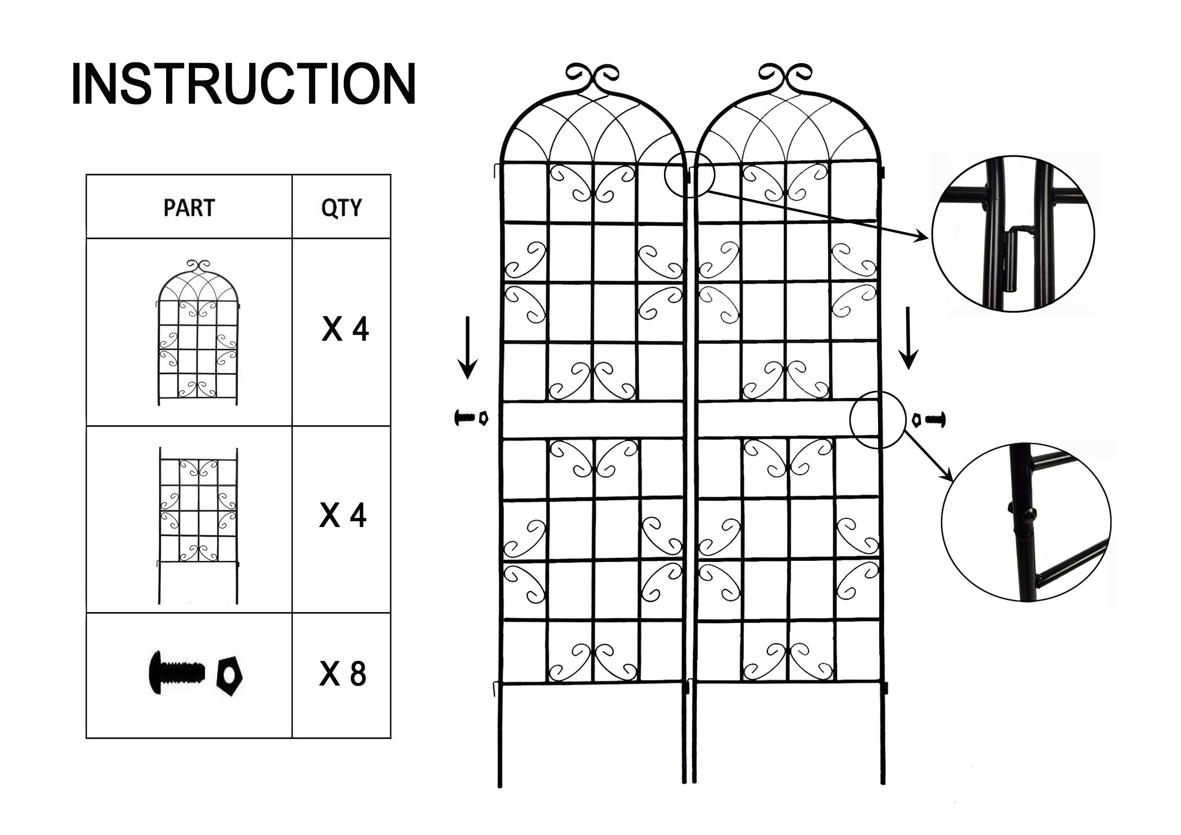Oizaye ZWG-81059 Garden-Trellis - View #16