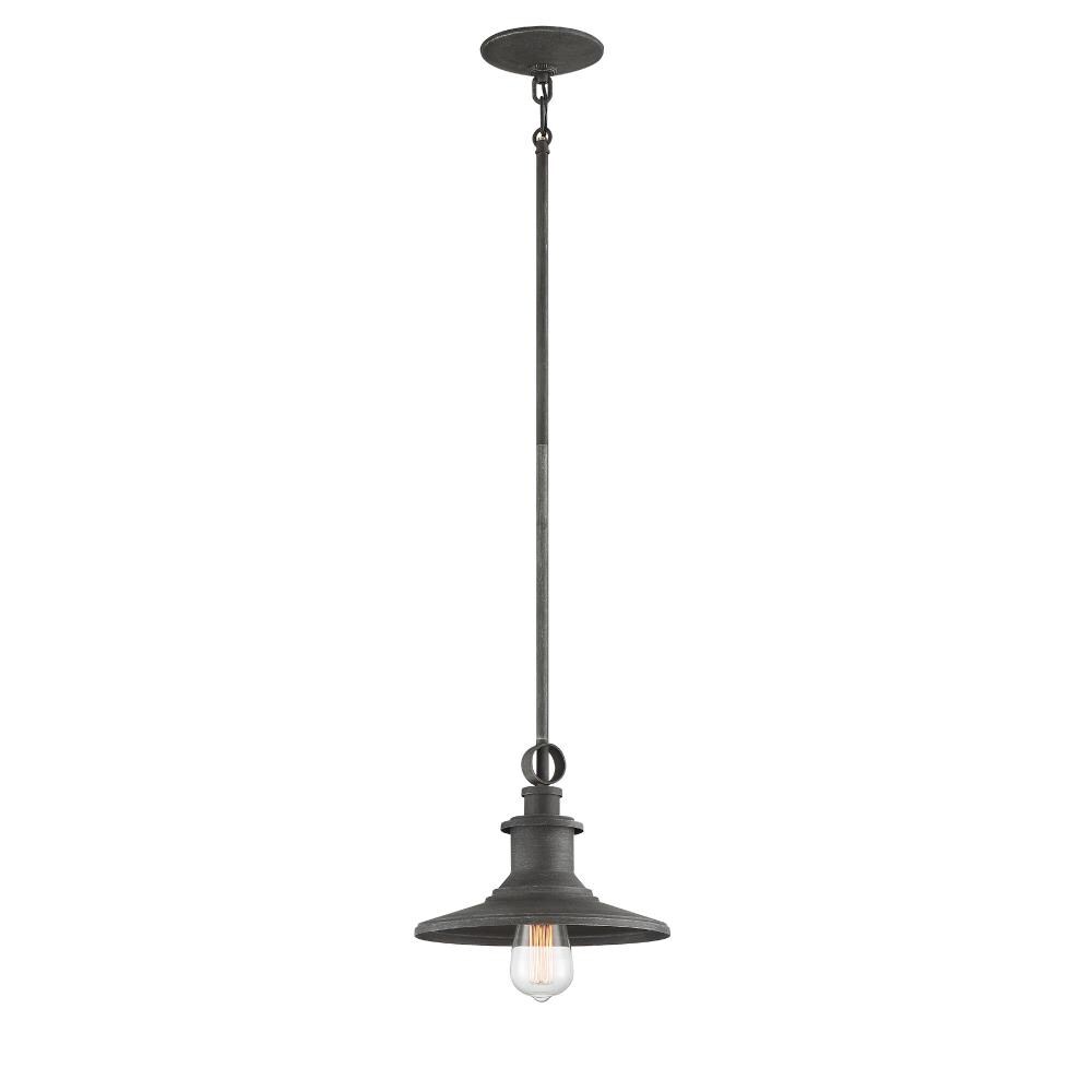 Designers Fountain D207M-10P-WP Aurora Weathered Pewter Rustic Bell Medium Hanging Pendant Light