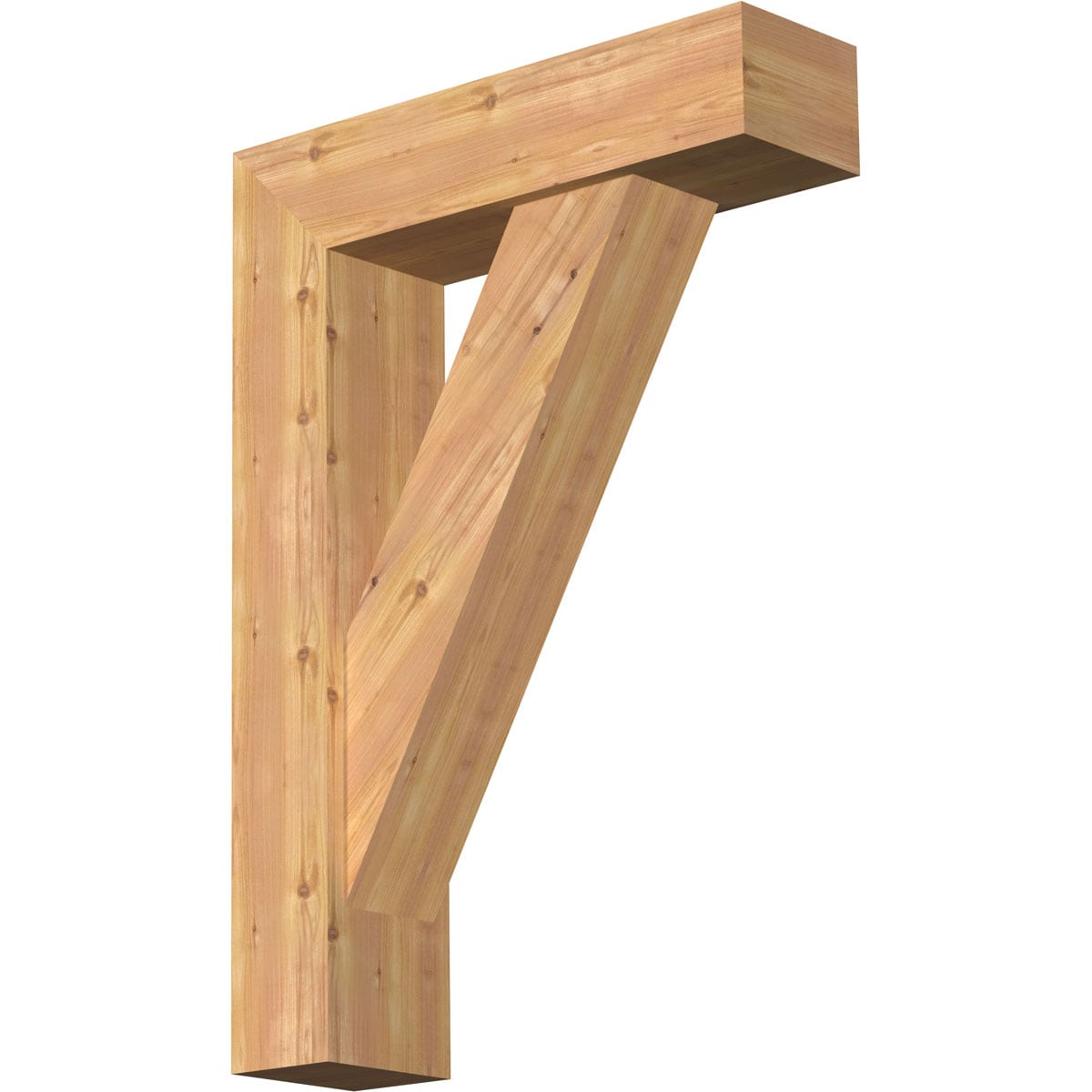 Ekena Millwork 1464885 Traditional Block Smooth Bracket with Offset Brace 7-1/2-in x 28-in x 40-in Western red cedar Brown Wood Standard bracket