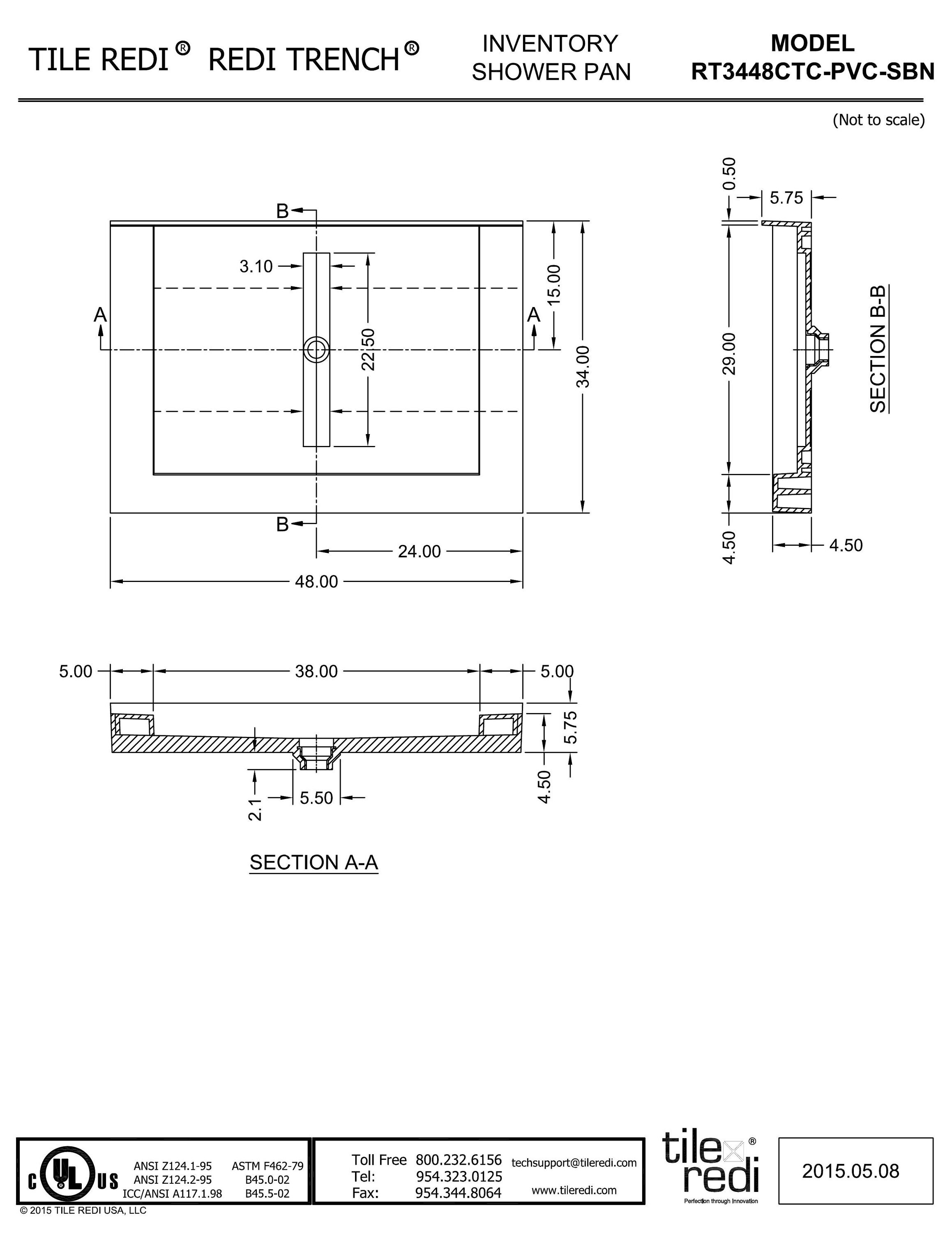 Tile Redi RT3448CTC-PVC-SBN Shower-Floors - View #7
