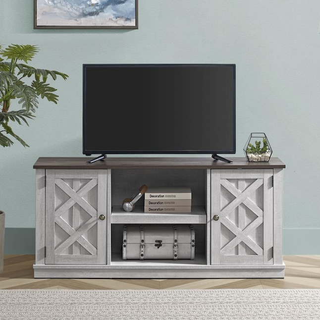 Festivo Modern/Contemporary White TV Stand (Accommodates TVs up to 60 ...