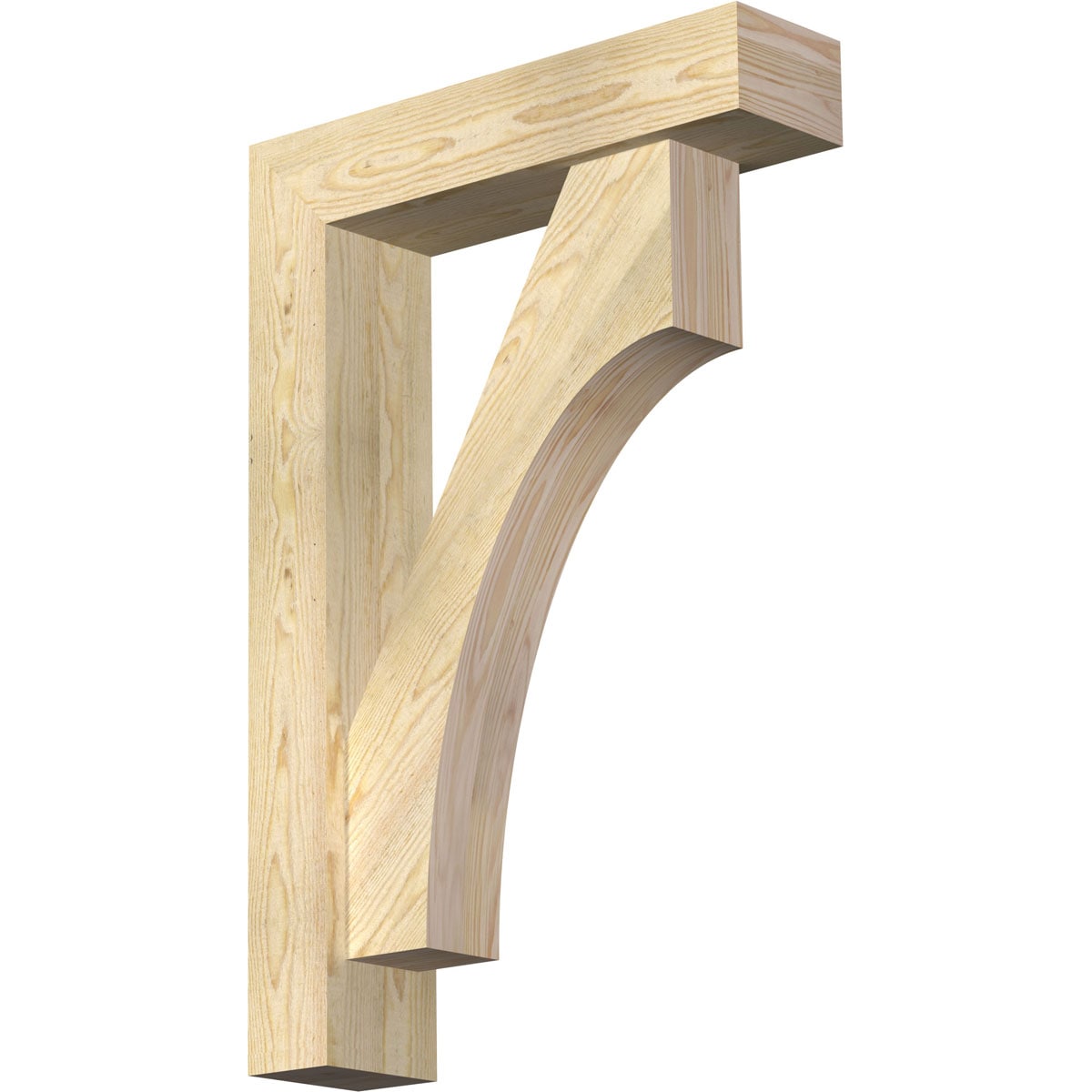Ekena Millwork 1464548 Westlake block rough sawnbracket with offset brace 6-in x 24-in x 36-in Douglas fir Brown Wood Standard bracket