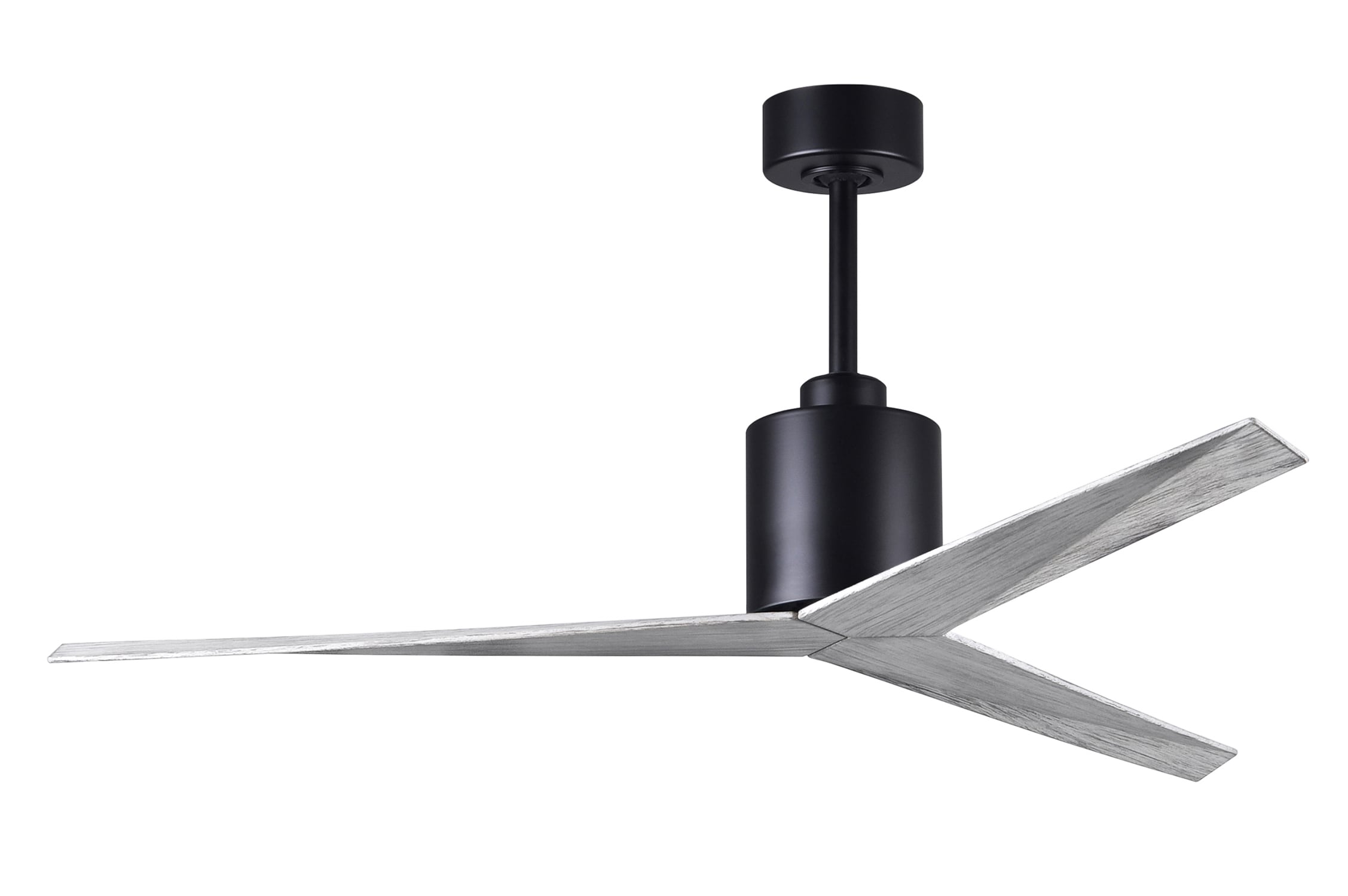 Matthews Fan Company EK-BK-BW Eliza 56-in Outdoor Matte Black with Barn Wood Blades Ceiling Fan Without Light - Remote Included ( 3 -Blade )