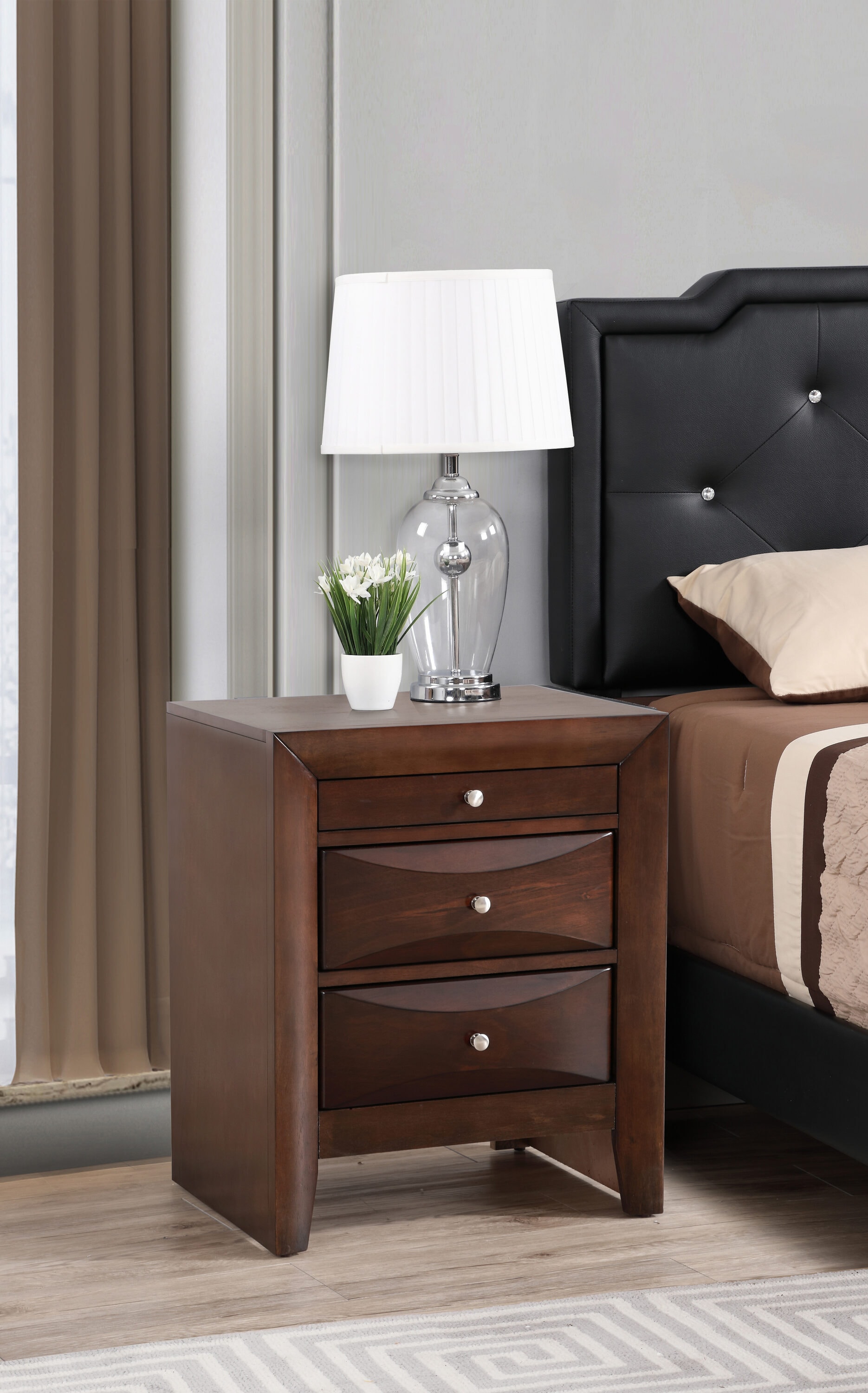 Christopher Knight Home Marilla G1525-N Nightstand   Cappuccino 23 Inch L x 17 Inch W x 28 Inch H Storage Furniture Particle Board Cappuccino for Bedroom