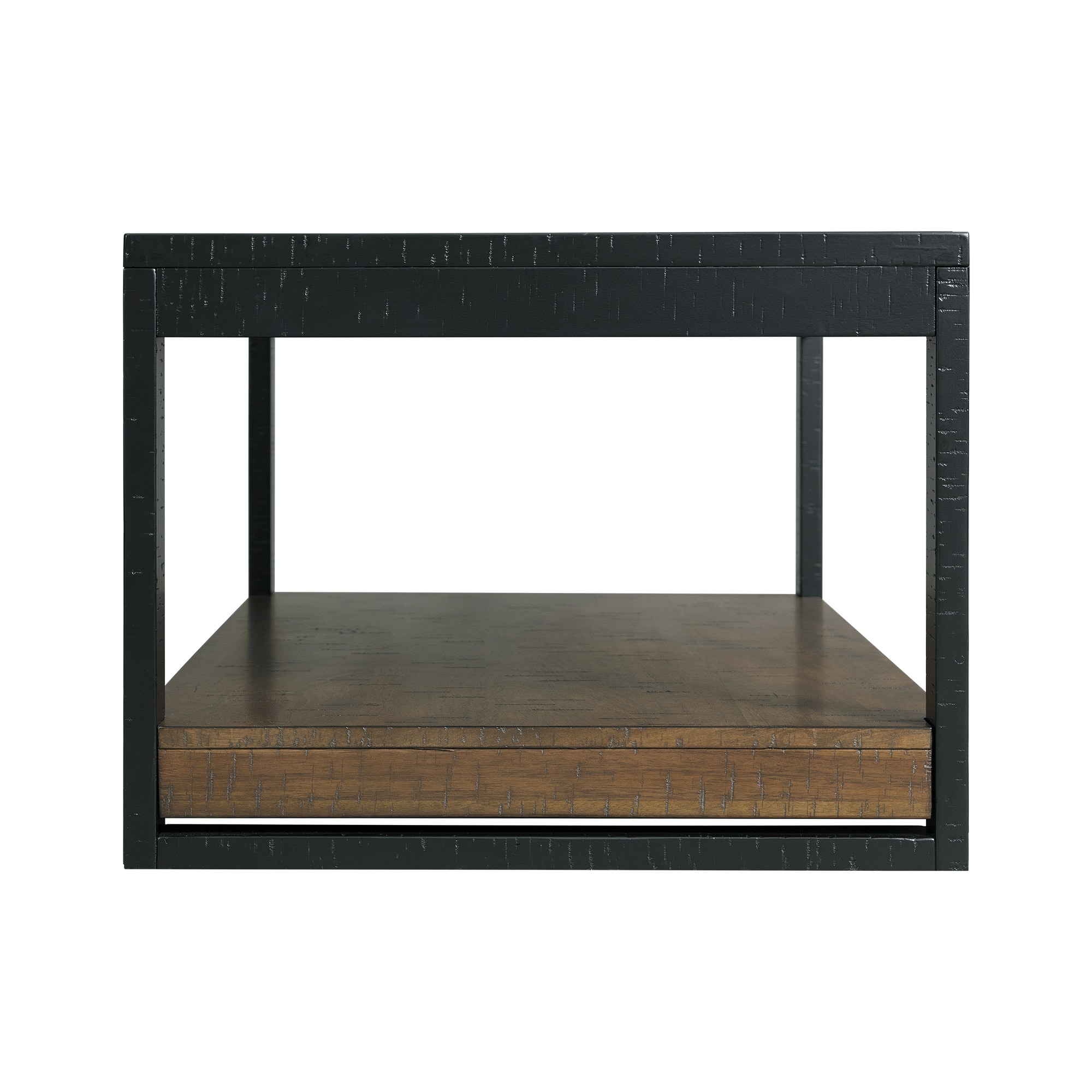 Enrico Rectangular Walnut Coffee Table with Black Metal Legs