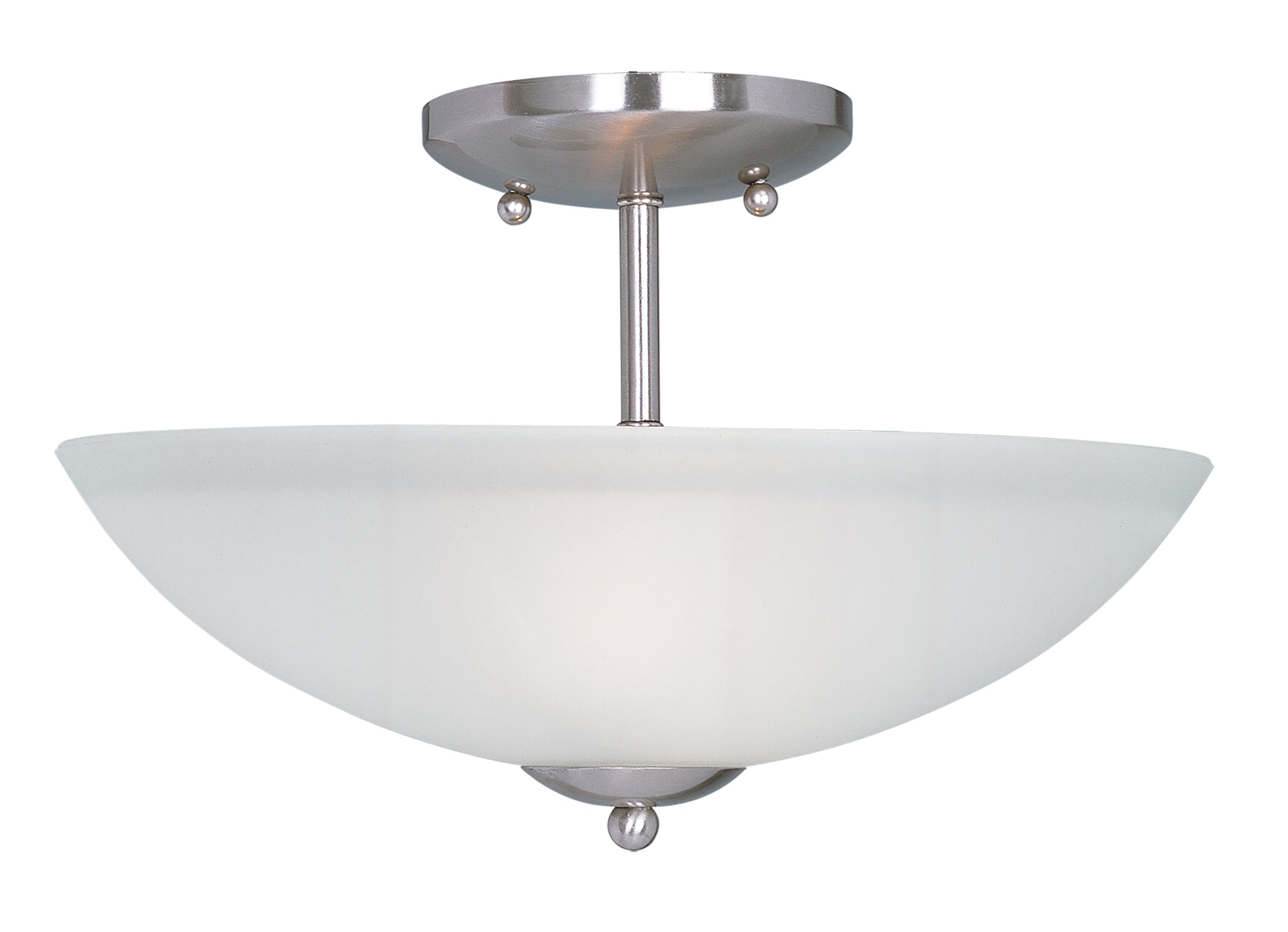 Maxim Lighting 10042FTSN Logan 2 -Light 13-in Satin Nickel Semi Flush Mount Light