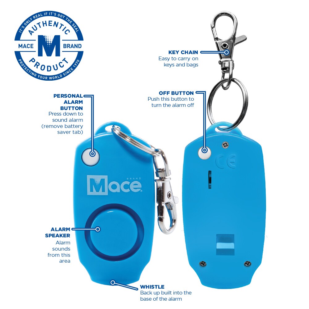 SABRE 120dB Personal Safety Alarm Keychain - Black Key Accessory
