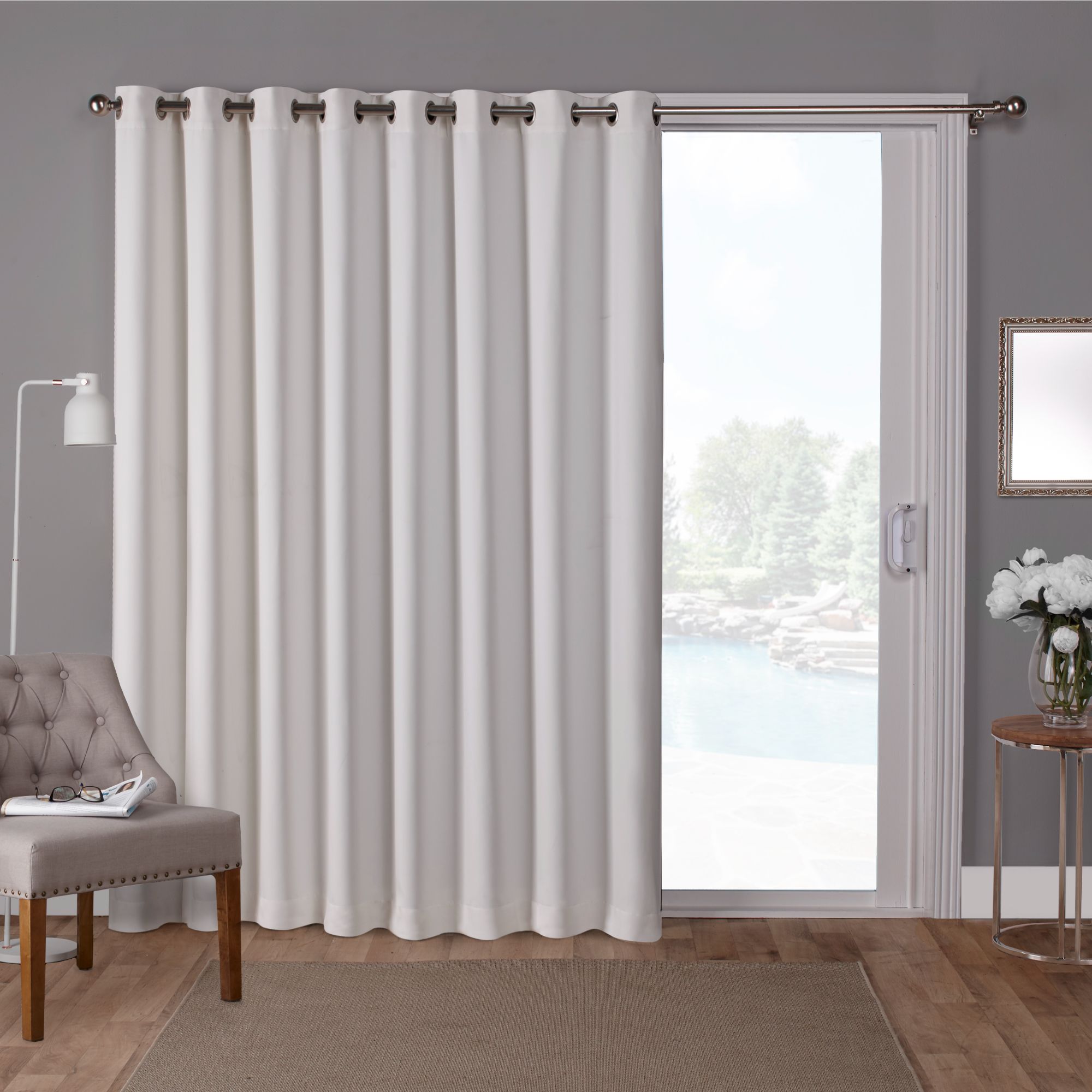 Exclusive Home EH8193-01 2-84G 84-Inches Vanilla Room darkening Interlined Grommet Single curtain panel