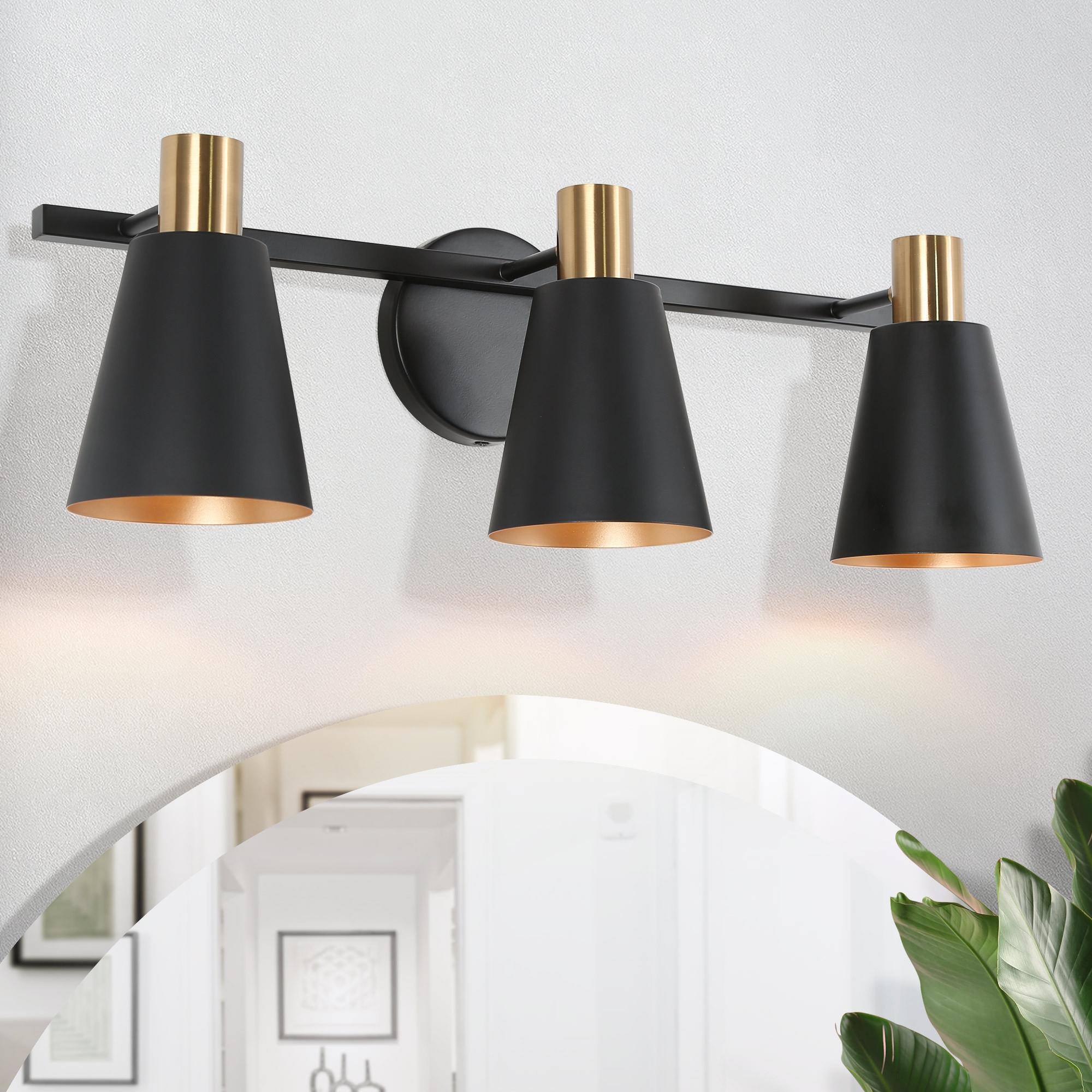 Uolfin QBV2UR-LWS24322-D7 Modern 22-in 3 -Light Matte Black Transitional