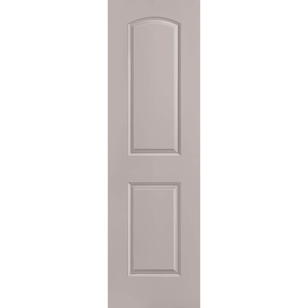 Masonite 1317474 Roman 24-in x 80-in Driftwood 2-panel round top Smooth Hollow core Prefinished Molded composite Slab Door