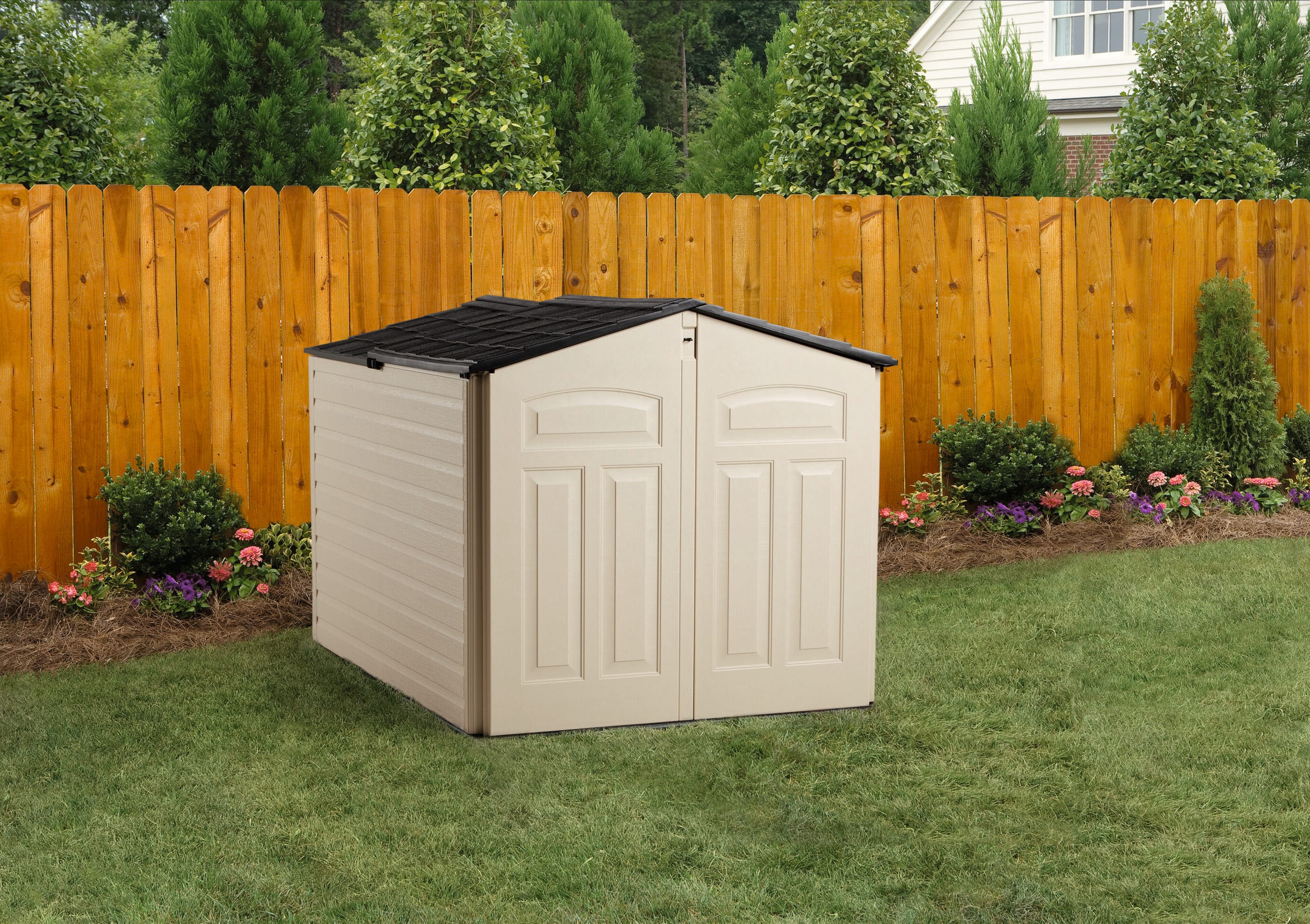 Rubbermaid Large 5x6 Ft Resin Weather Resistant Outdoor Storage Shed,  Sandstone, 1 Piece - Harris Teeter