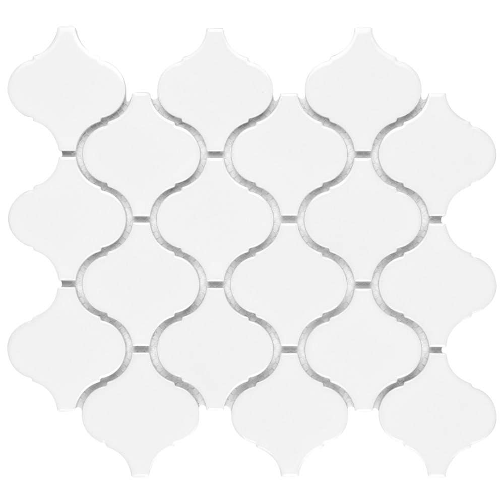 Affinity Tile S1FDXMLGW Sample- Metro Lantern Glossy White 7-in x 7-in Glossy Porcelain Patterned Floor and Wall Tile