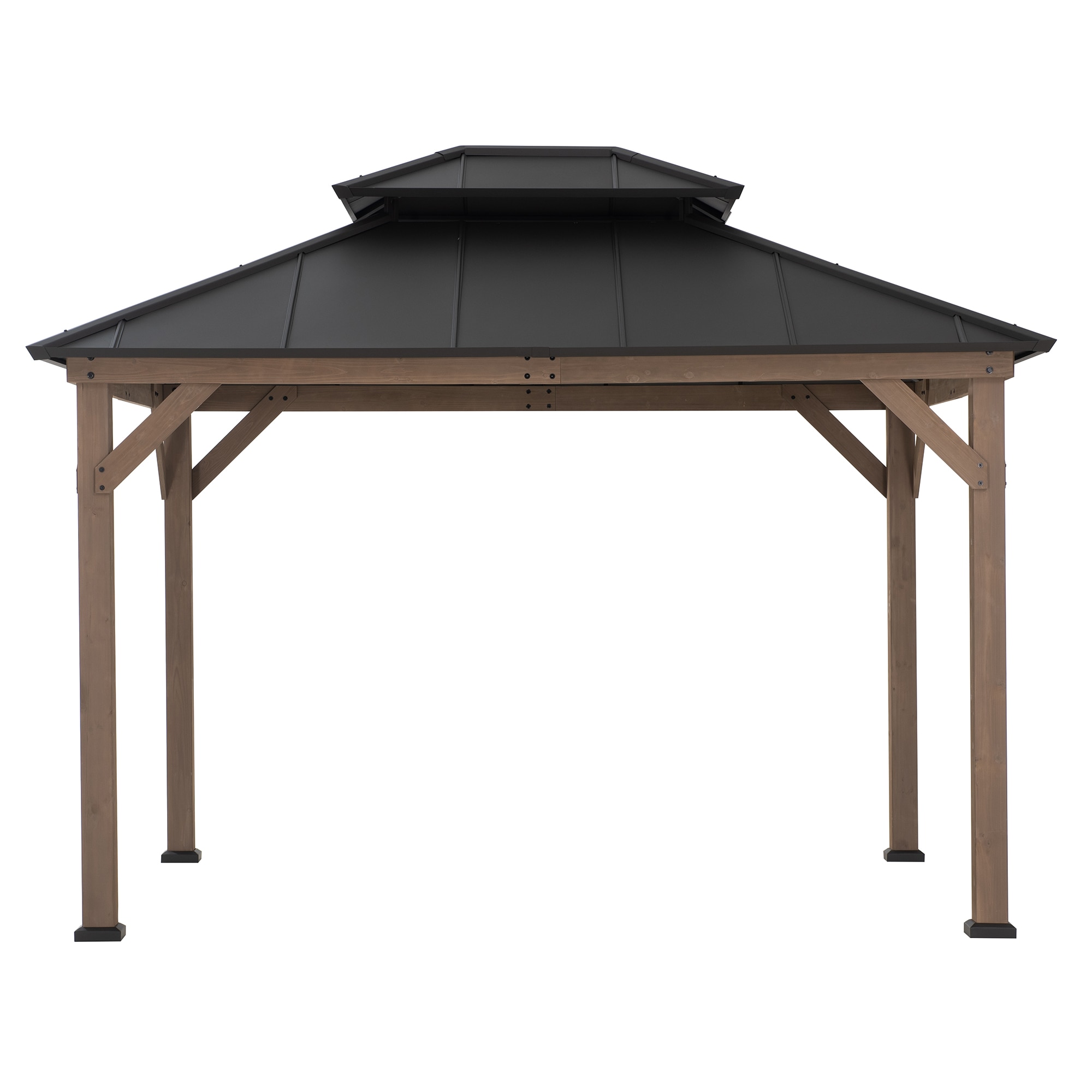 Sunjoy 10-ft x 12-ft Dark Brown Rectangle Semi-permanent Hardtop Steel Roof #A102032600