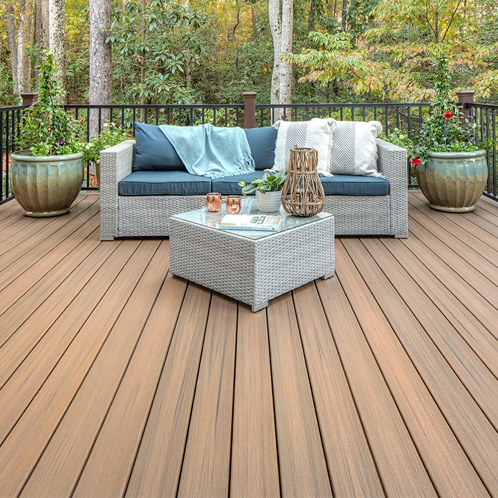 Trex Enhance Naturals 1-in x 6-in x 16-ft Toasted Sand Square Composite Deck  Board (56-Pack) at