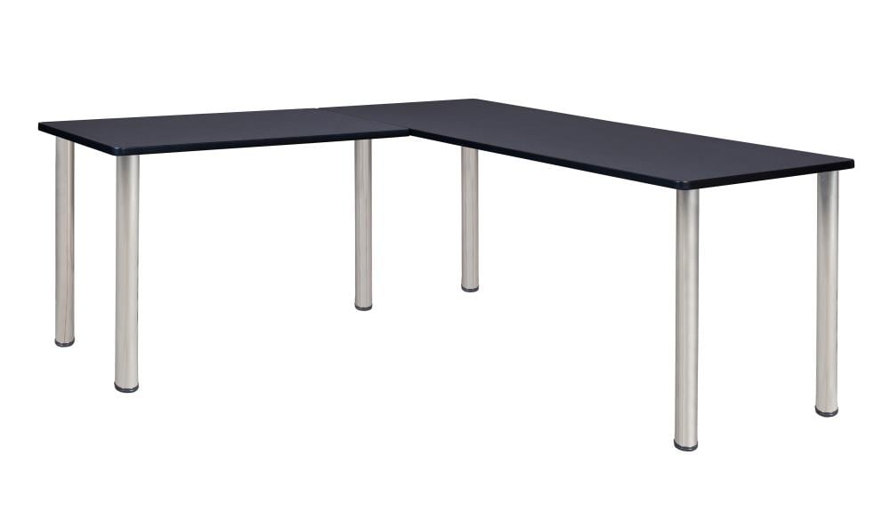 Regency ML602442GYBPCM Kee Desking 66-in Gray Modern/Contemporary L-shaped desk