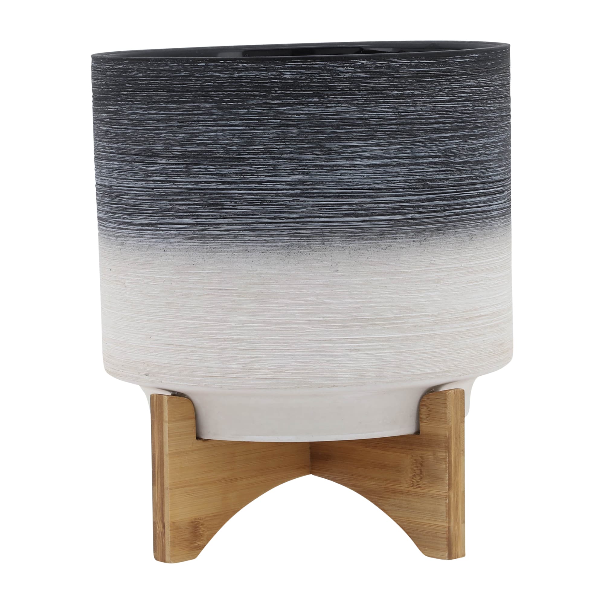 Siavonce XH06832 10.0-in W Small Gray Ceramic Indoor/Outdoor Planter