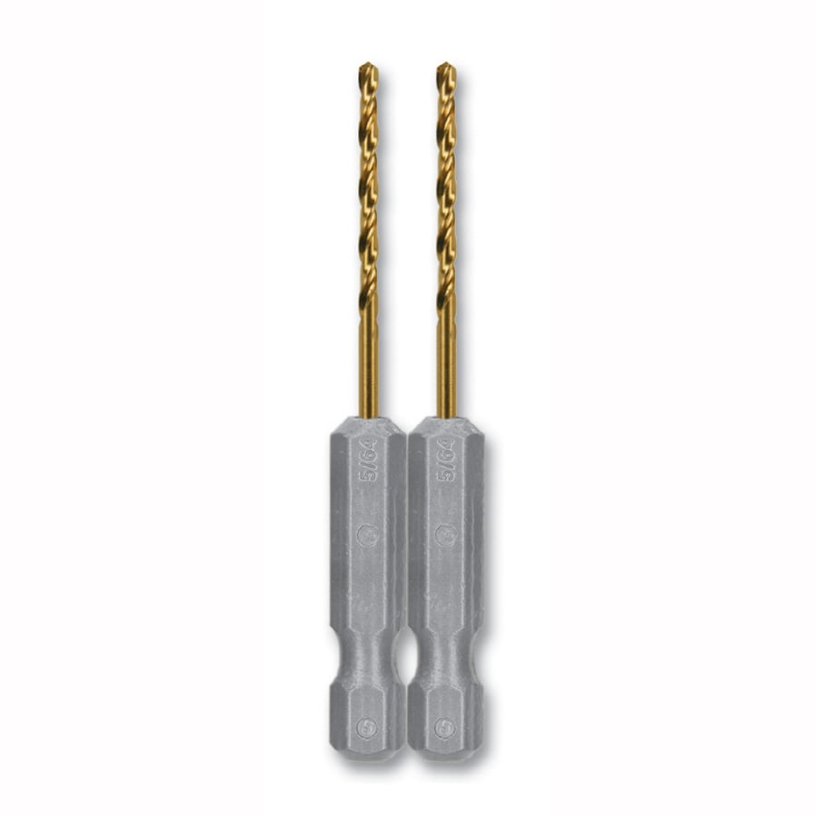 Kobalt 80801 2 -Piece 5/64-in x 2-1/8-in Titanium Jobber length Twist Drill Bit Set