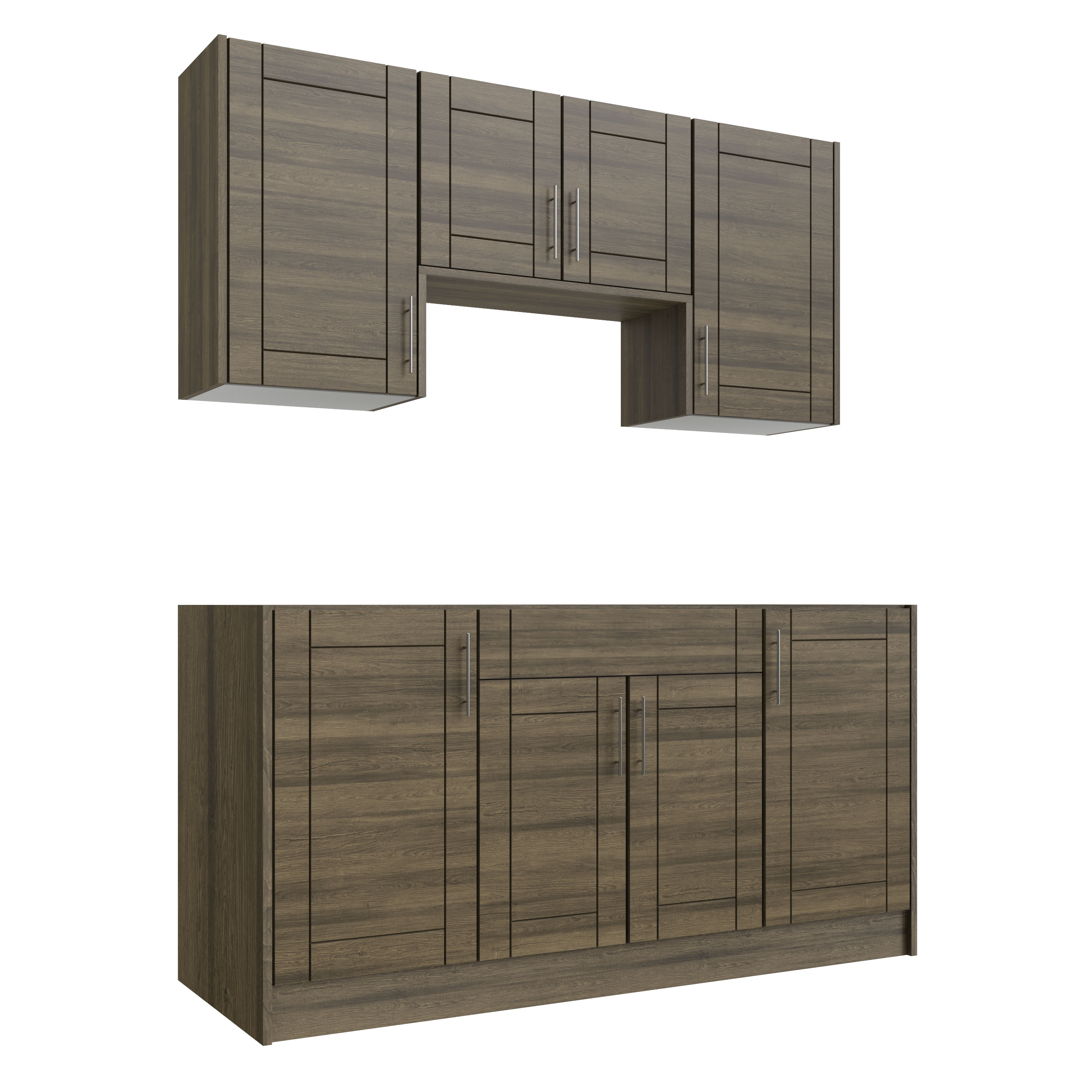 WeatherStrong WSE66WMK-STK Sanibel 6 -Piece 67.25-in W x 25-in D x 84-in H Modular Outdoor Kitchen Set