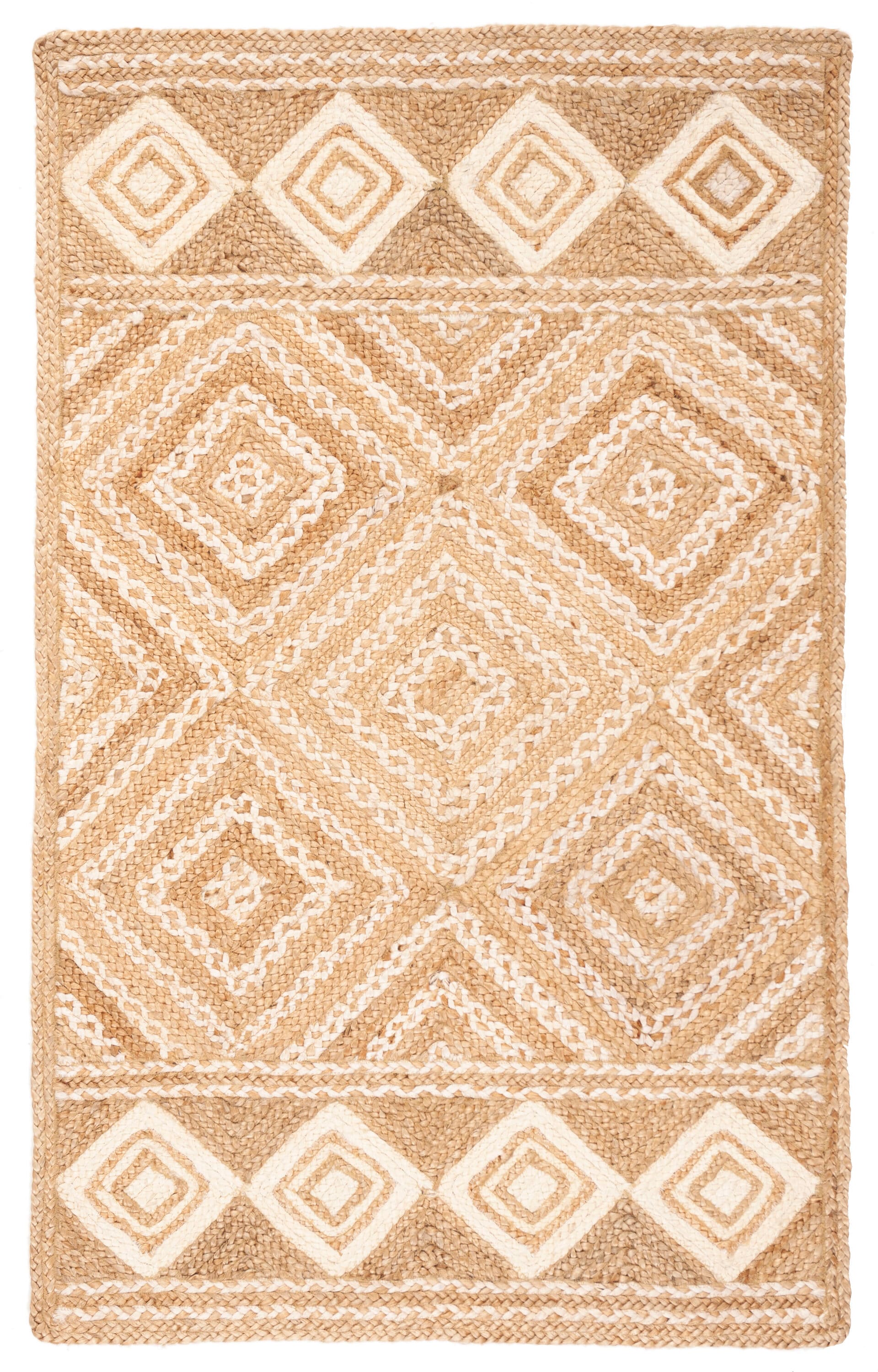 Natural Ivory Hand-Knotted Jute Area Rug 4' x 6'