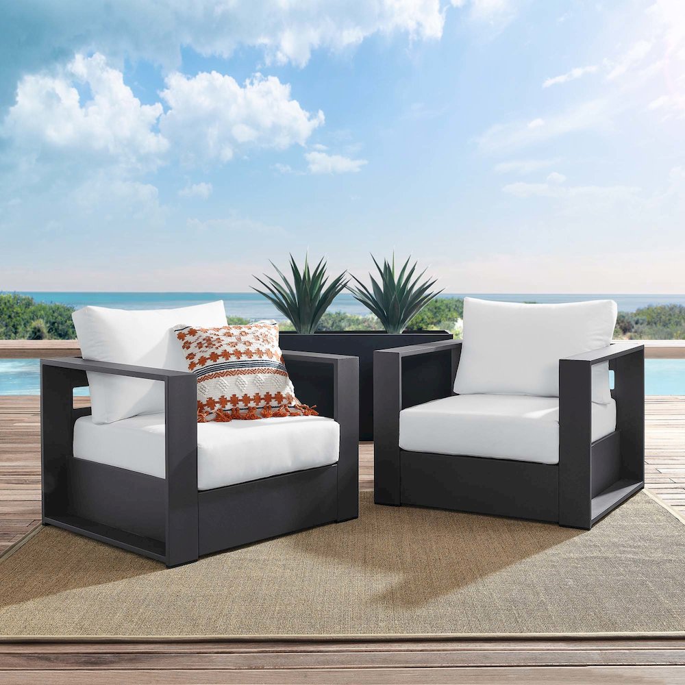 Modway EEI-5751-GRY-WHI Patio-Conversation-Sets - View #3