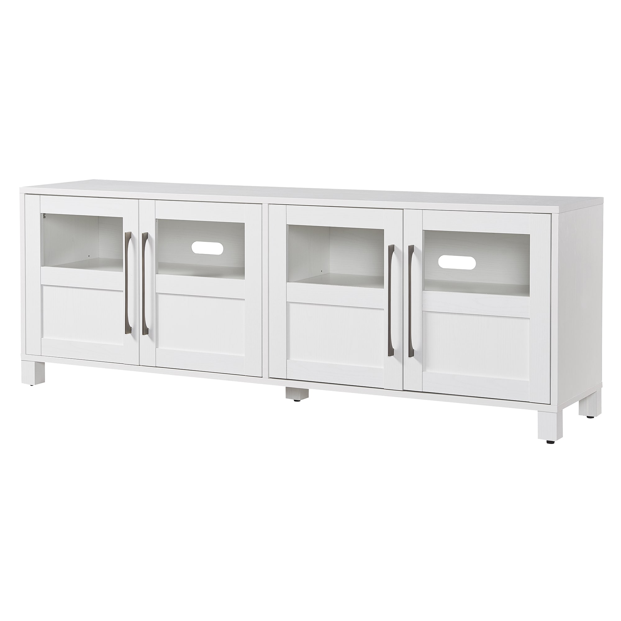 Holbrook Modern White 68" TV Stand with Glass & Solid Doors