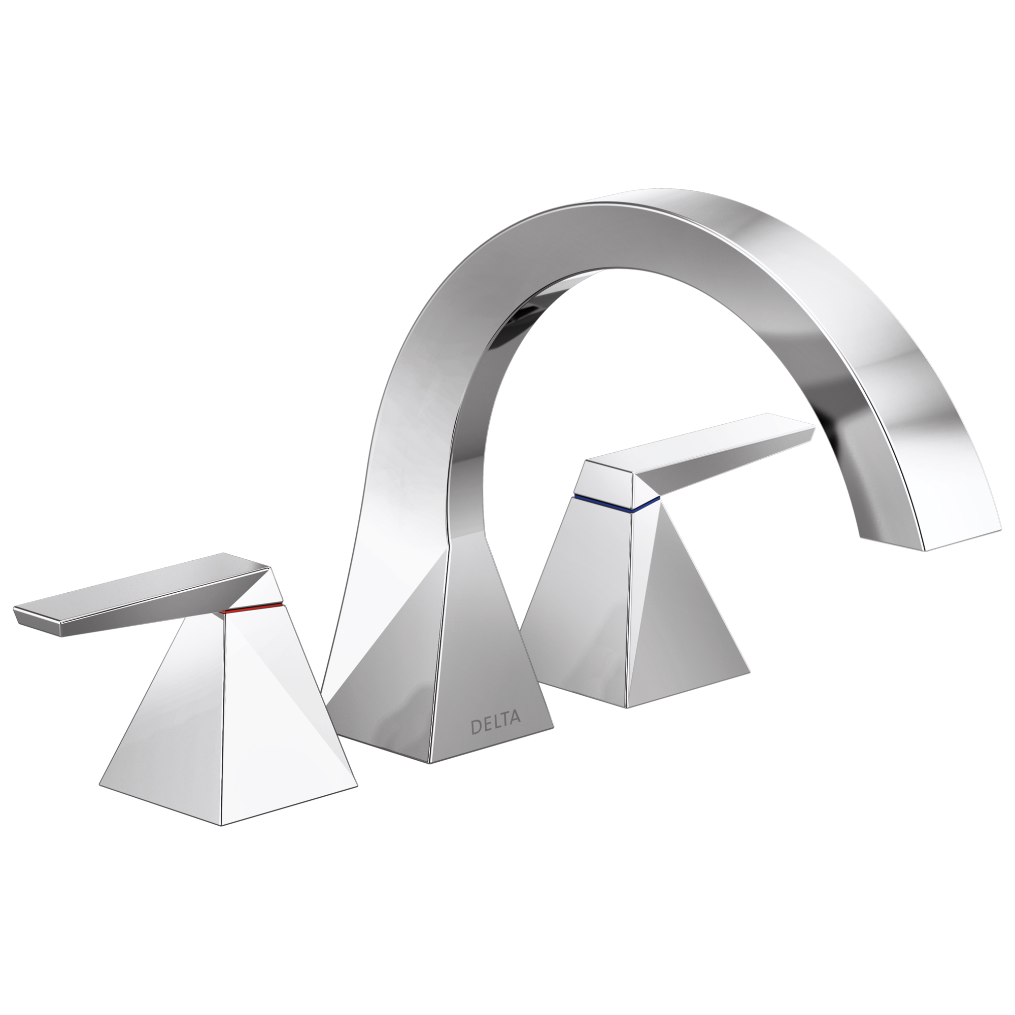 Delta T2746-PR Trillian Lumicoat Chrome 2-handle Deck-mount Roman Mid-arc Bathtub Faucet