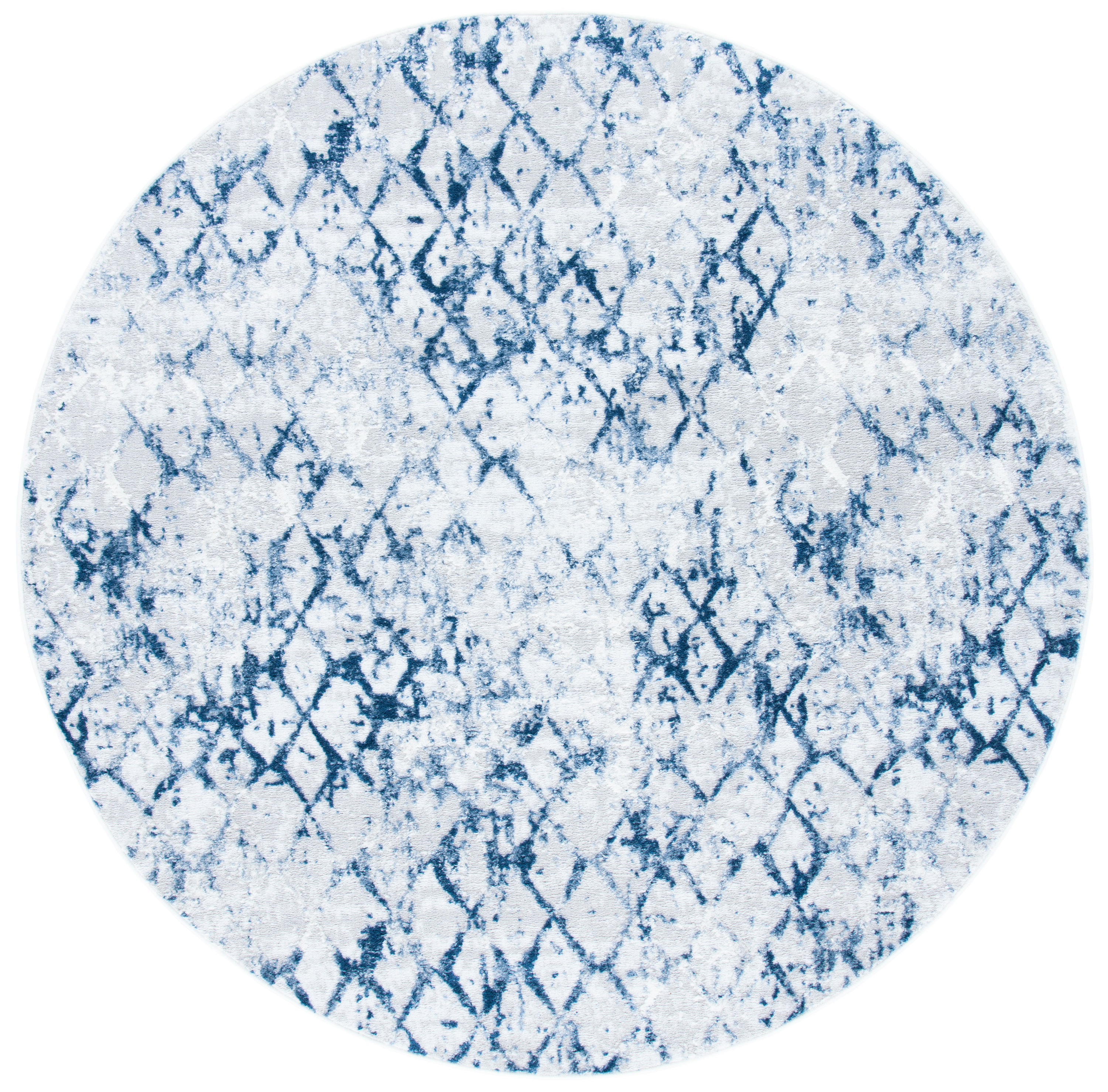 Safavieh ALA783H-7R Amelia Sassari 7 x 7 (ft) Loomed Synthetic Gray/Navy Round Indoor Abstract Area rug
