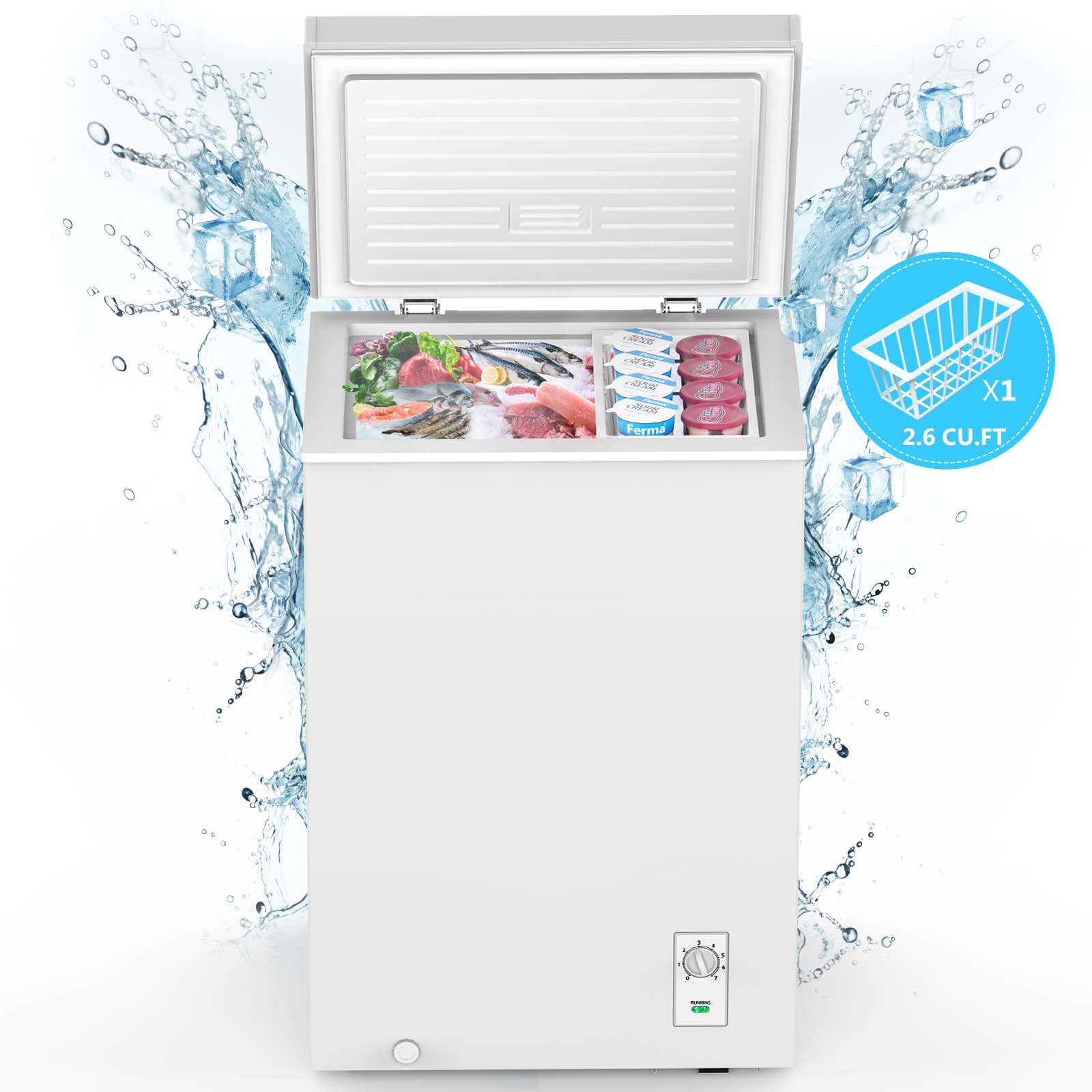 COWSAR LSD68CF80W 2.7-cu ft Garage Ready Chest Freezer ( White )
