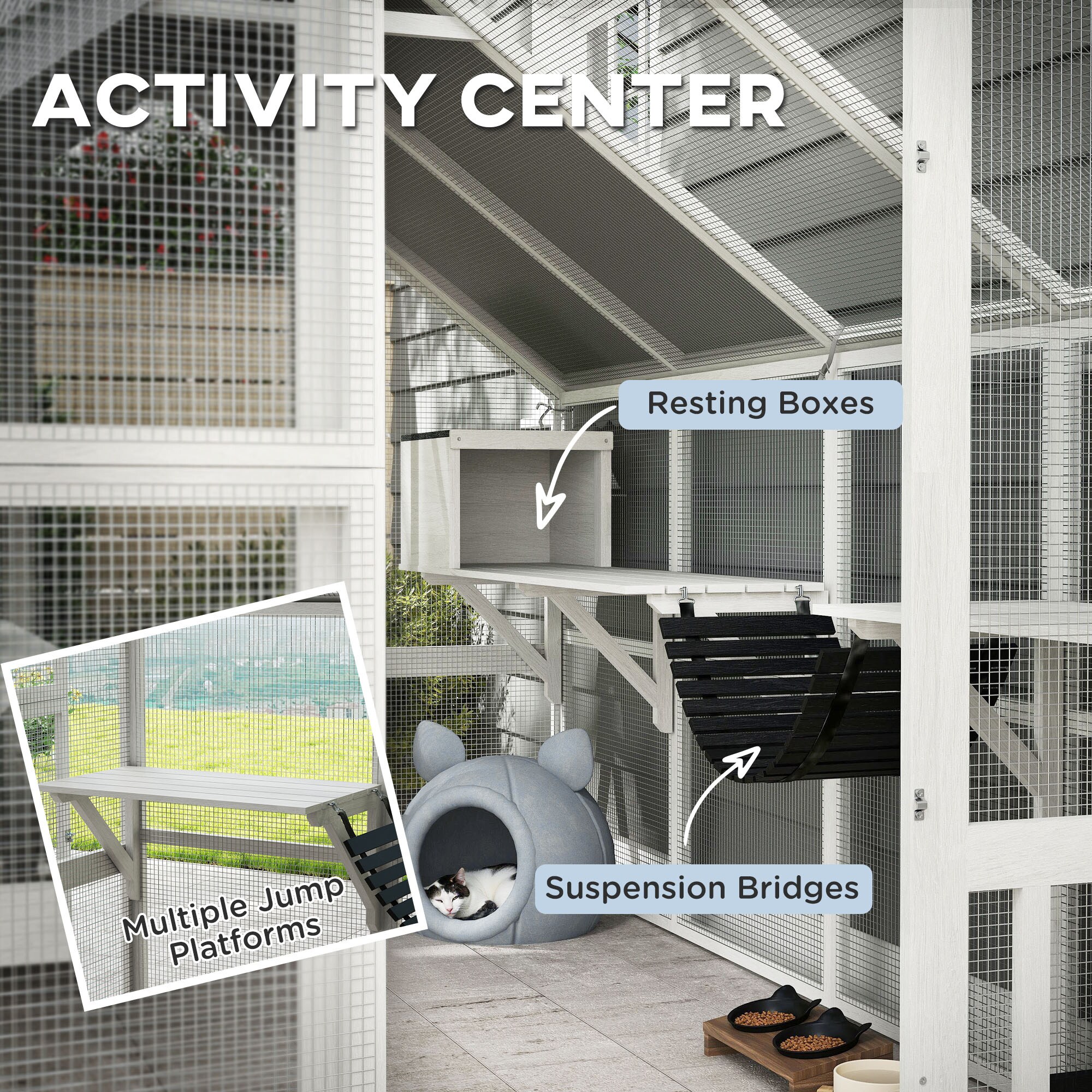 PawHut D32-022V01WT Dog-Houses - View #6