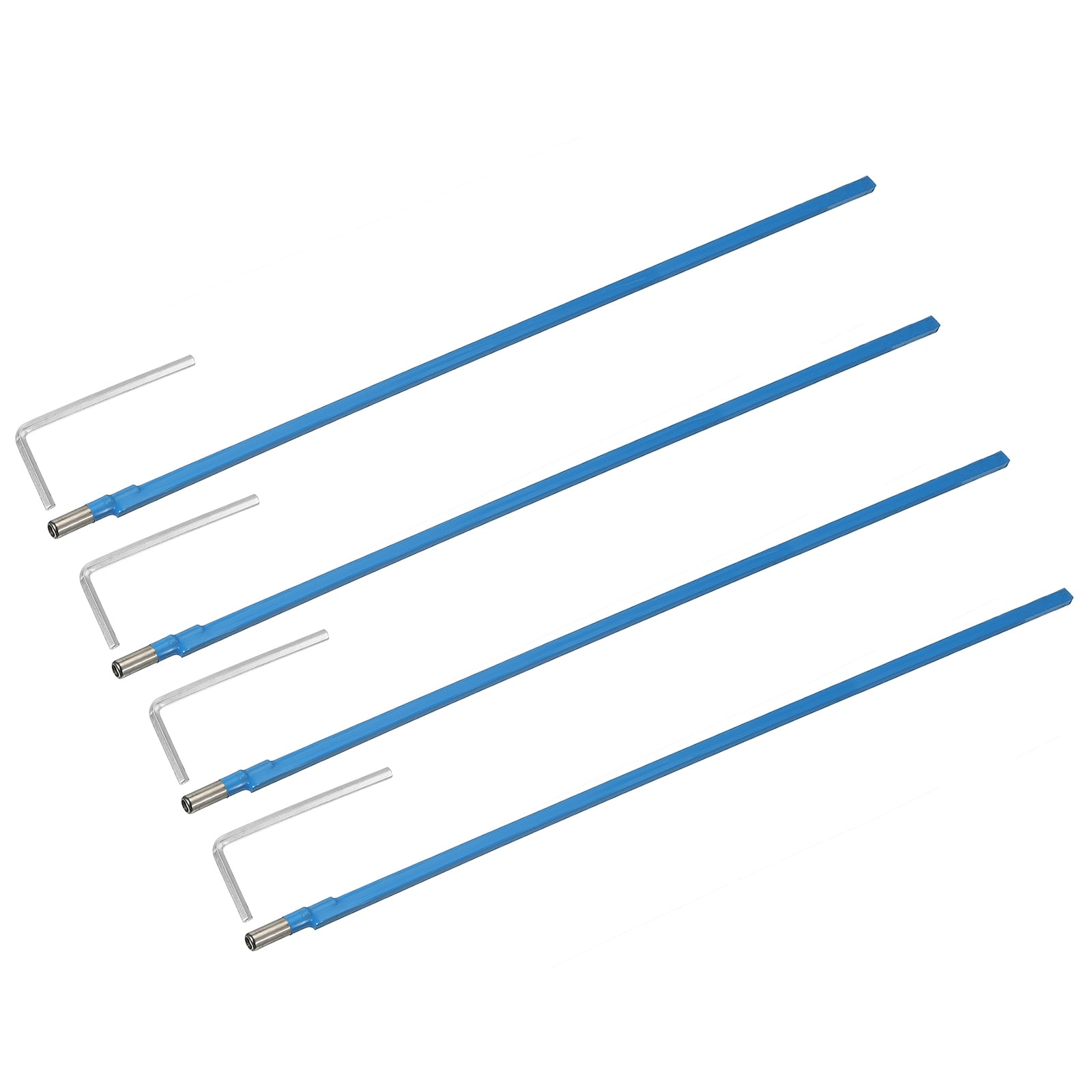 Unique Bargains 4pcs Guitar Two Way Rod 460mm Low-Profile Guitar Rod with 4mm L-Wrench Luthier Tools for Electric Acoustic Bass Guitars Neck Repair Adjustment Blue